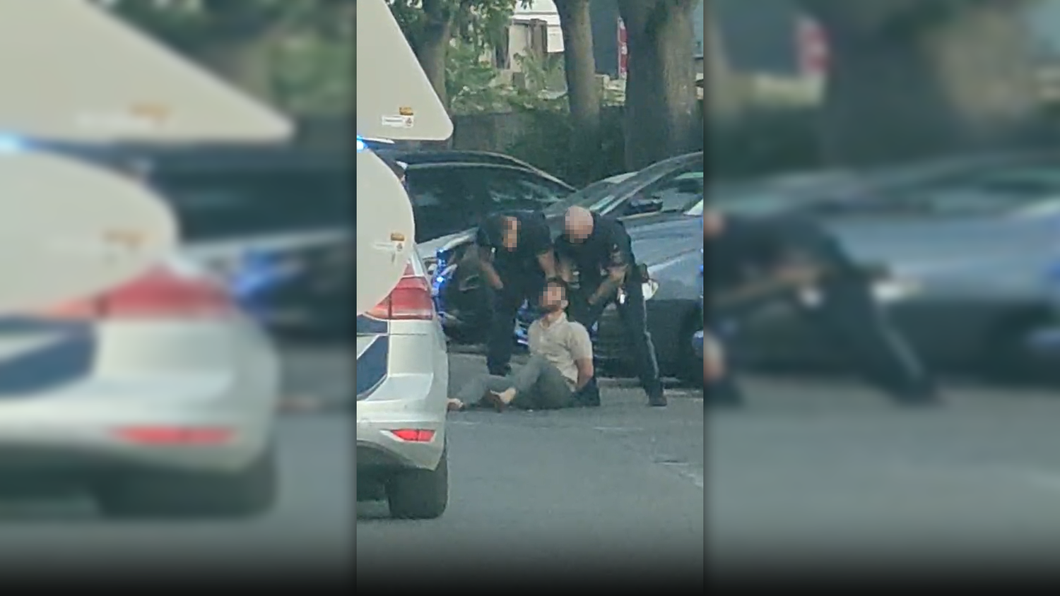 Der Mann ging auf die Polizisten los und wurde festgenommen.
