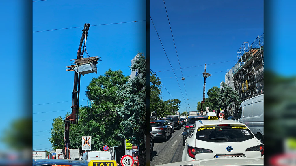 Mangelhafte Ladungssicherung: Holzbretter schwebten mehrere Meter über der Fahrbahn. 