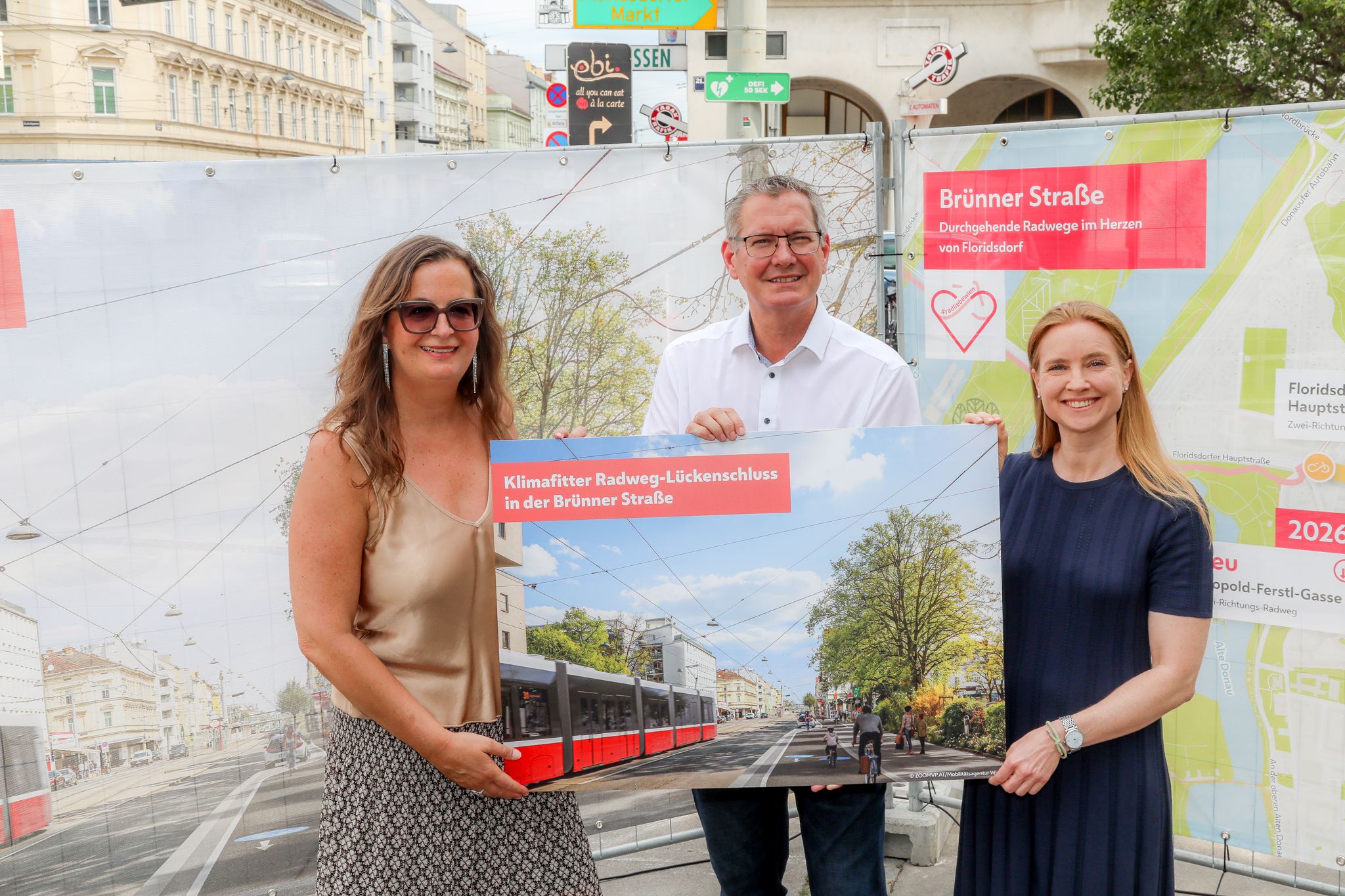 Heute.at - Mehr Platz für Radler! Nun Lückenschluss in Floridsdorf