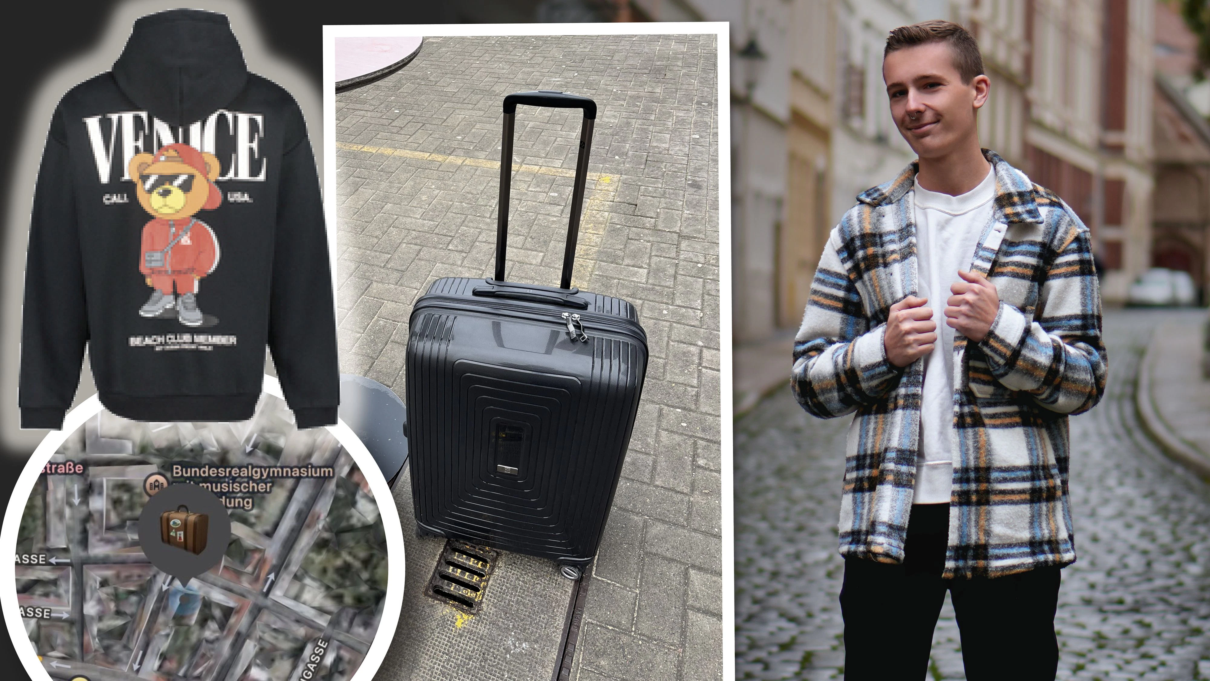 GPS-Signal zeigt: Der Koffer von Marcus A. ist in Wien – inklusive seinem Lieblingspulli