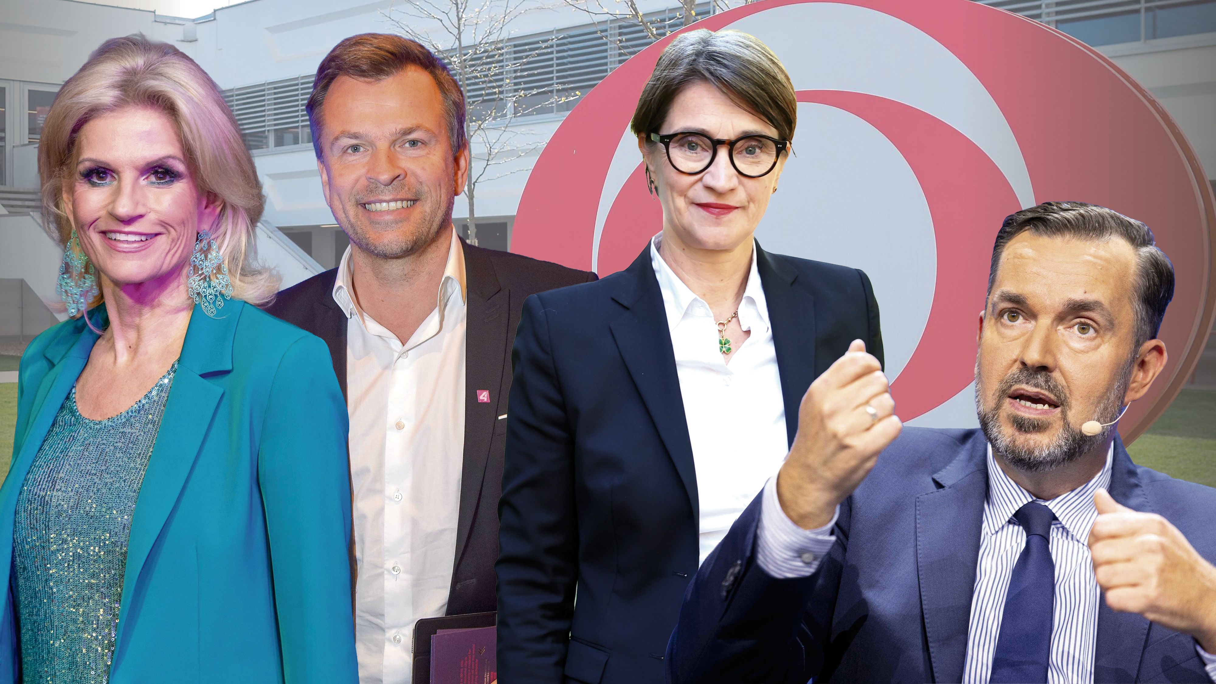 Für den ORF-Chefsessel beworben haben sich unter anderem: Clemens Pig, Lisa Totzauer, Markus Brreitenecker, Kathrin Zierhut (v.r.).