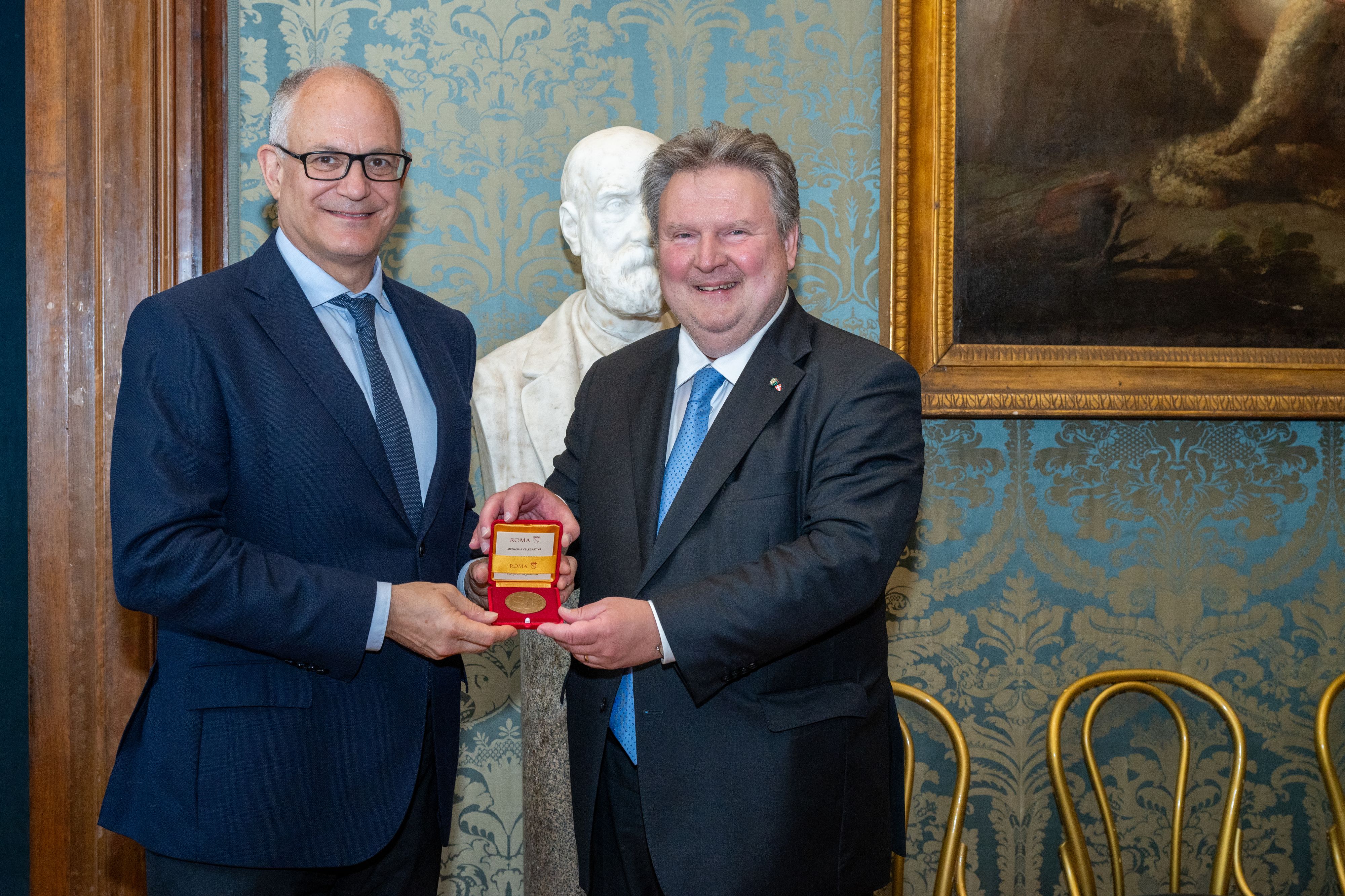 Wiens Bürgermeister Michael Ludwig traf in Rom Stadtchef Roberto Gualtieri (l.)