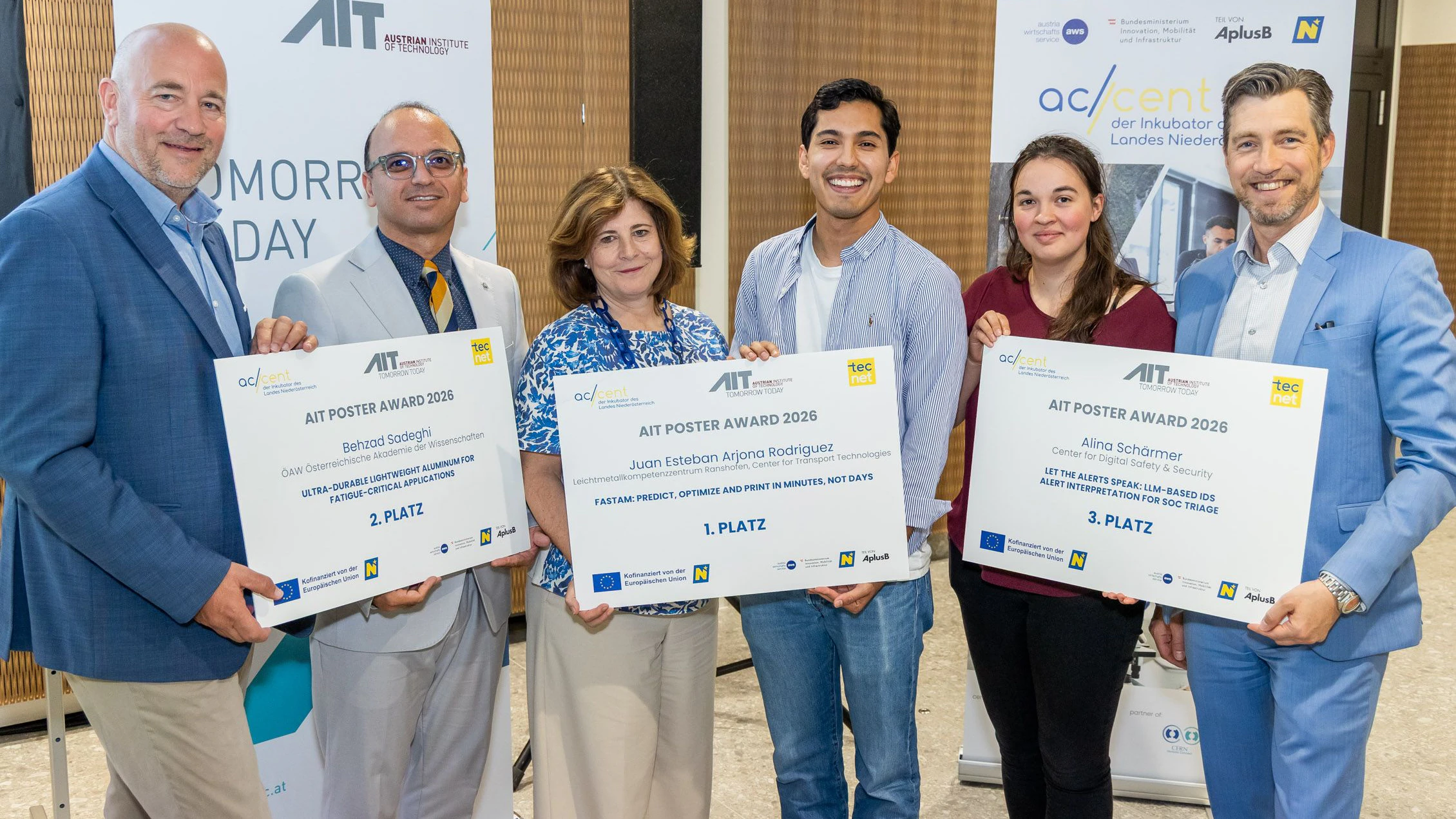 Michael Moll (accent Inkubator), Behzad Sadeghi (ÖAW), Doris Agneter (tecnet equity), Juan Esteban Arjona Rodriguez (AIT), Alina Schärmer (AIT), Alexander Svejkovsky (AIT).