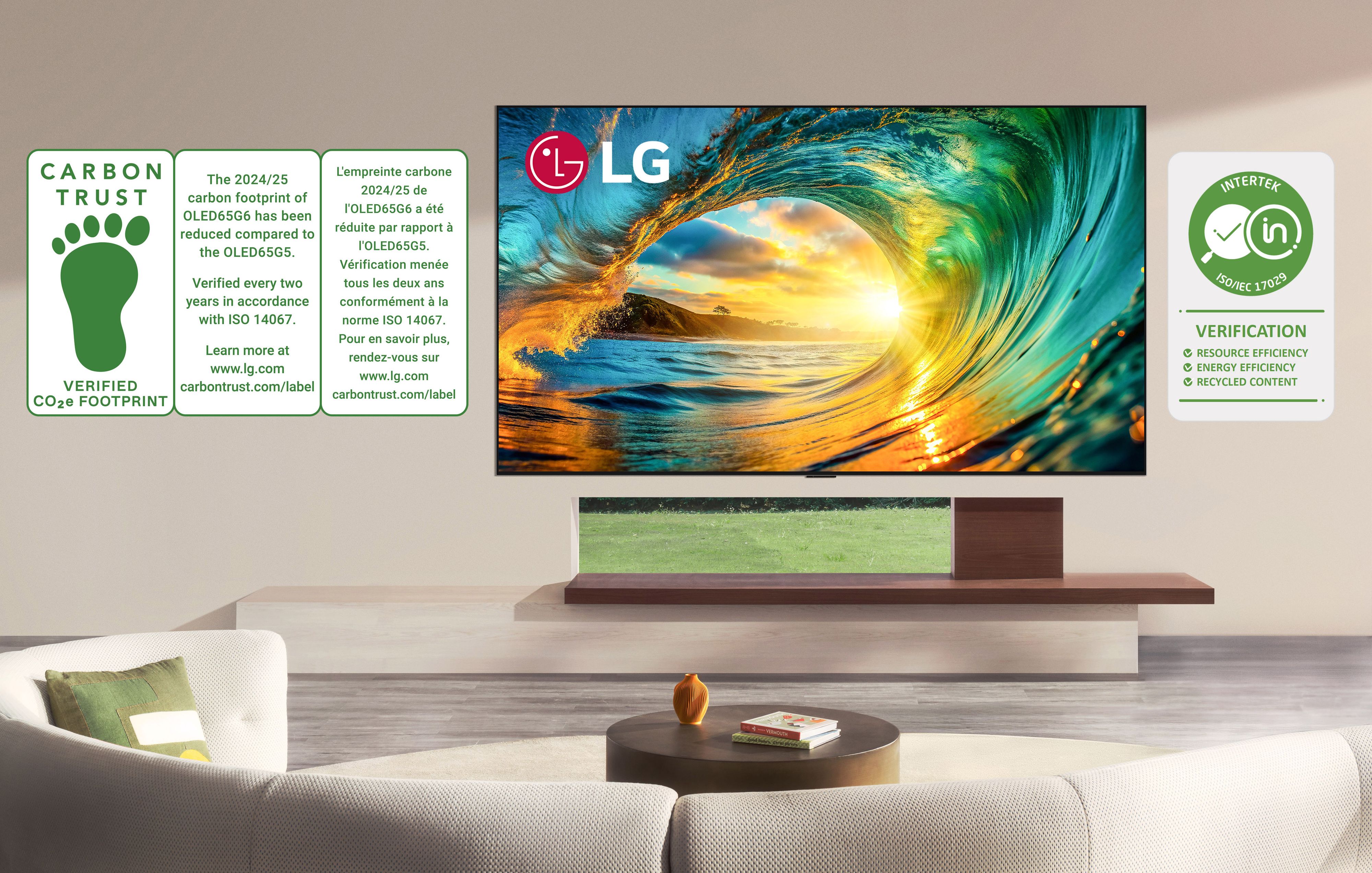 Die TV-Produktlinie 2026 von LG Electronics wurde von drei weltweit anerkannten Organisationen mit Öko-Zertifizierungen ausgezeichnet.