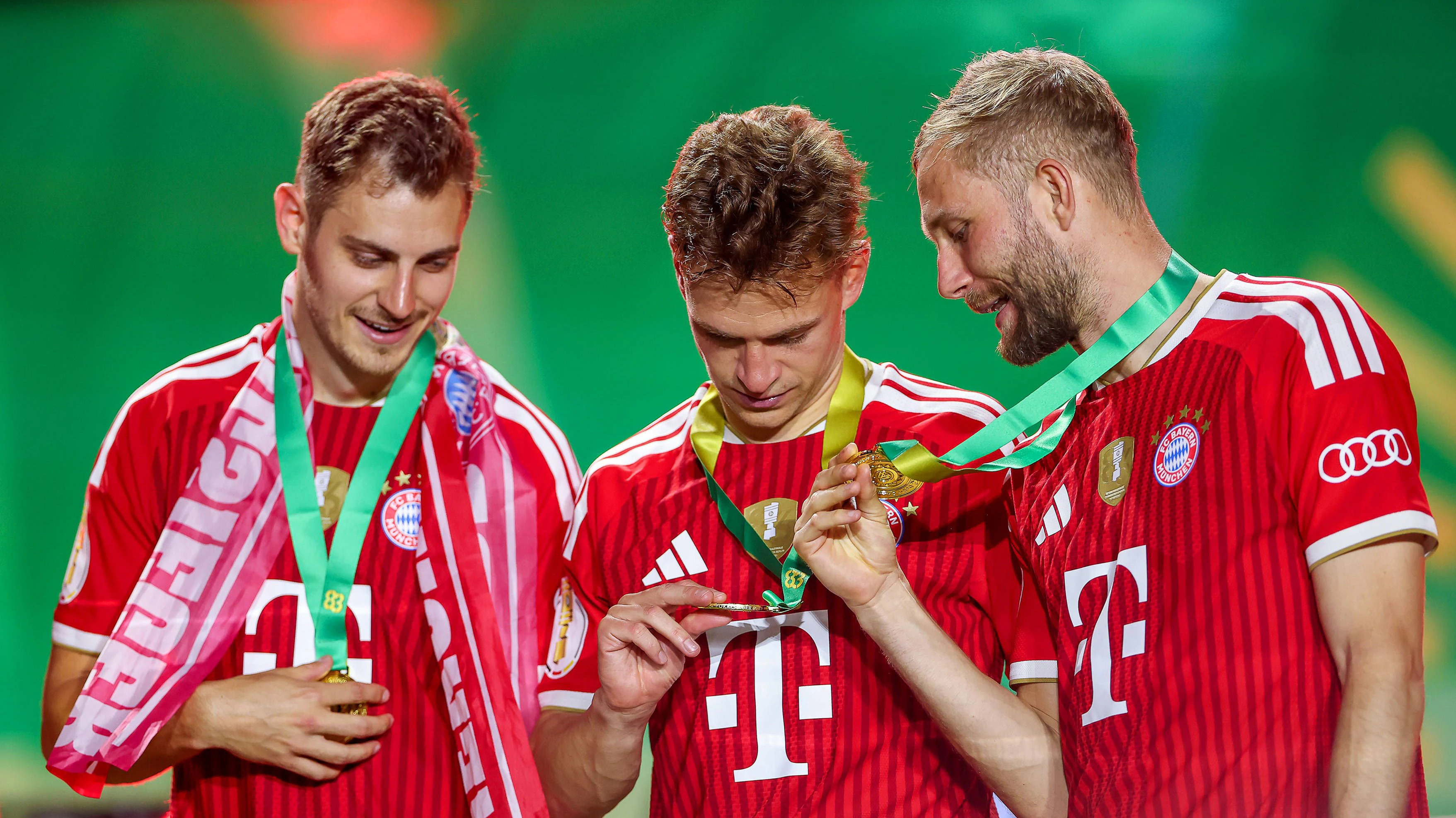 Josip Stanisic, Joshua Kimmich und Konrad Laimer. 