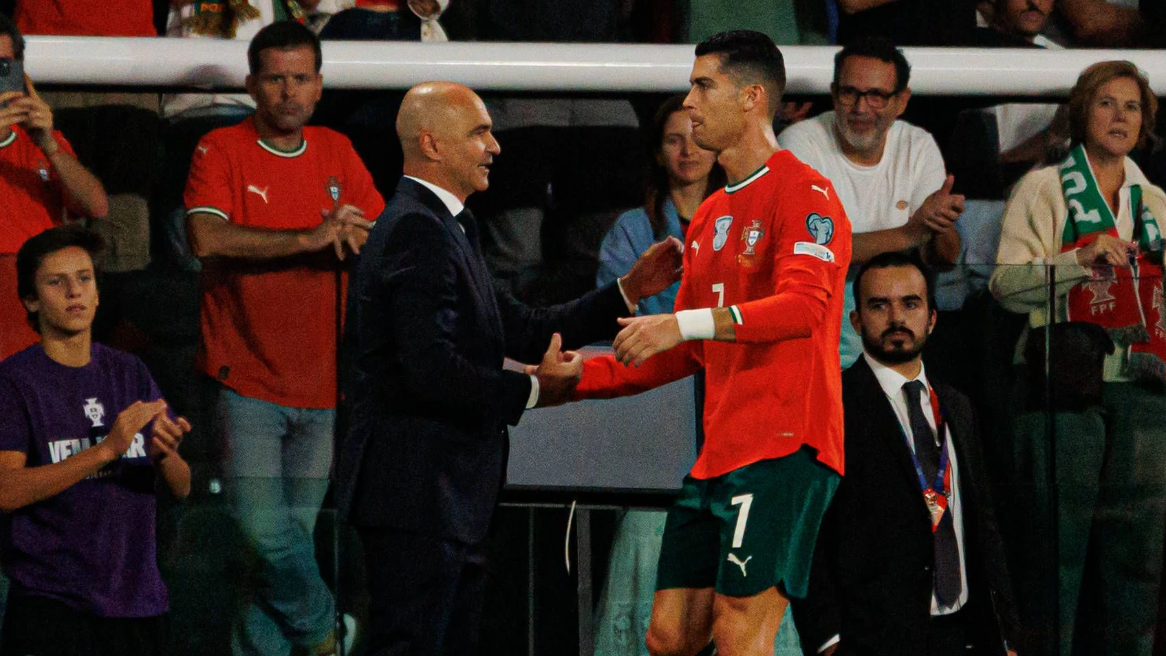 Roberto Martinez und Cristiano Ronaldo. 