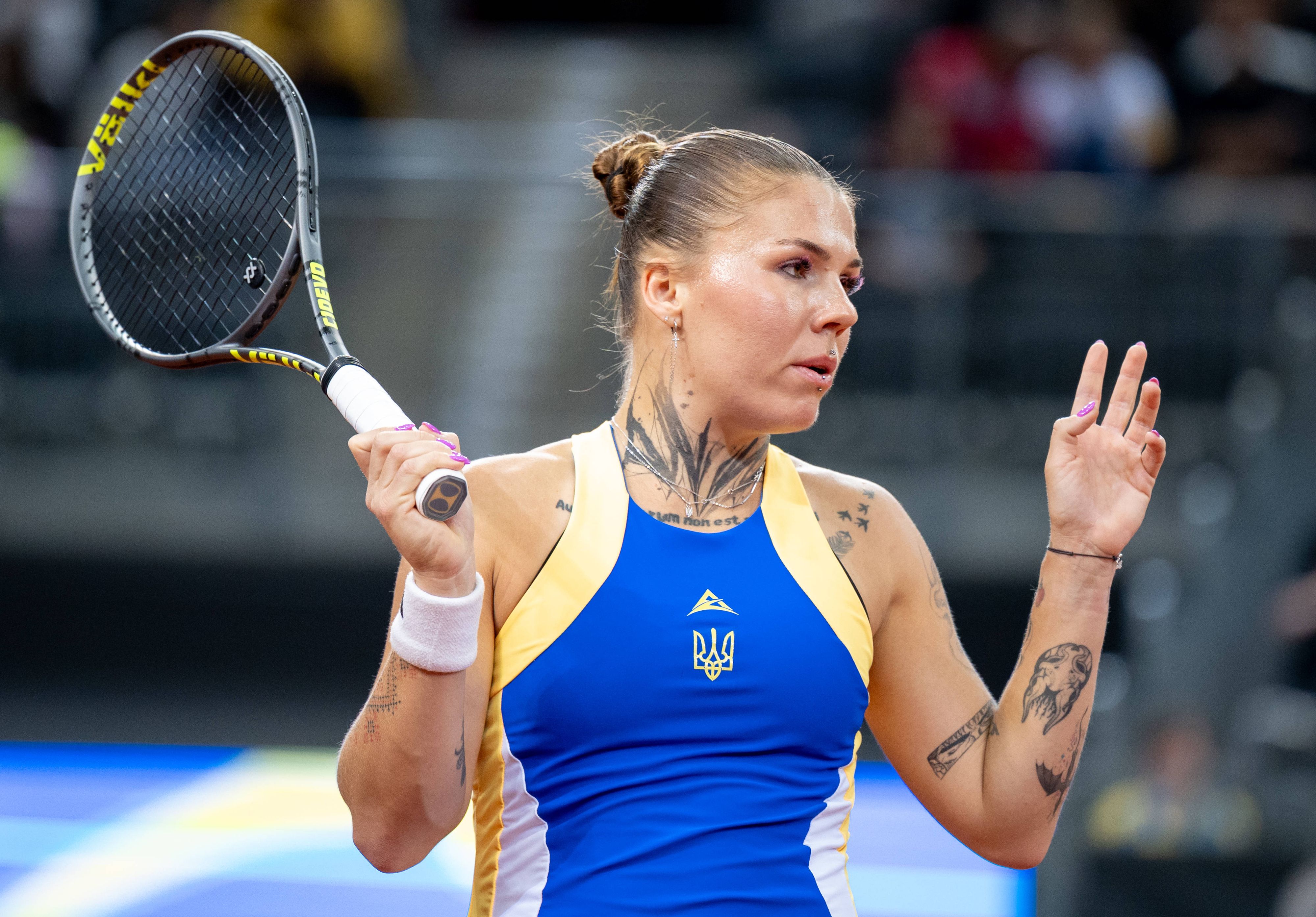 Oleksandra Olijnykowa bei den French Open. 