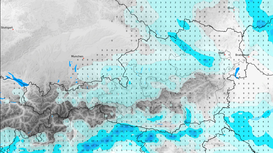 Der Montag bringt im äußersten Süden sowie vereinzelt auch in Niederösterreich Gewitter.