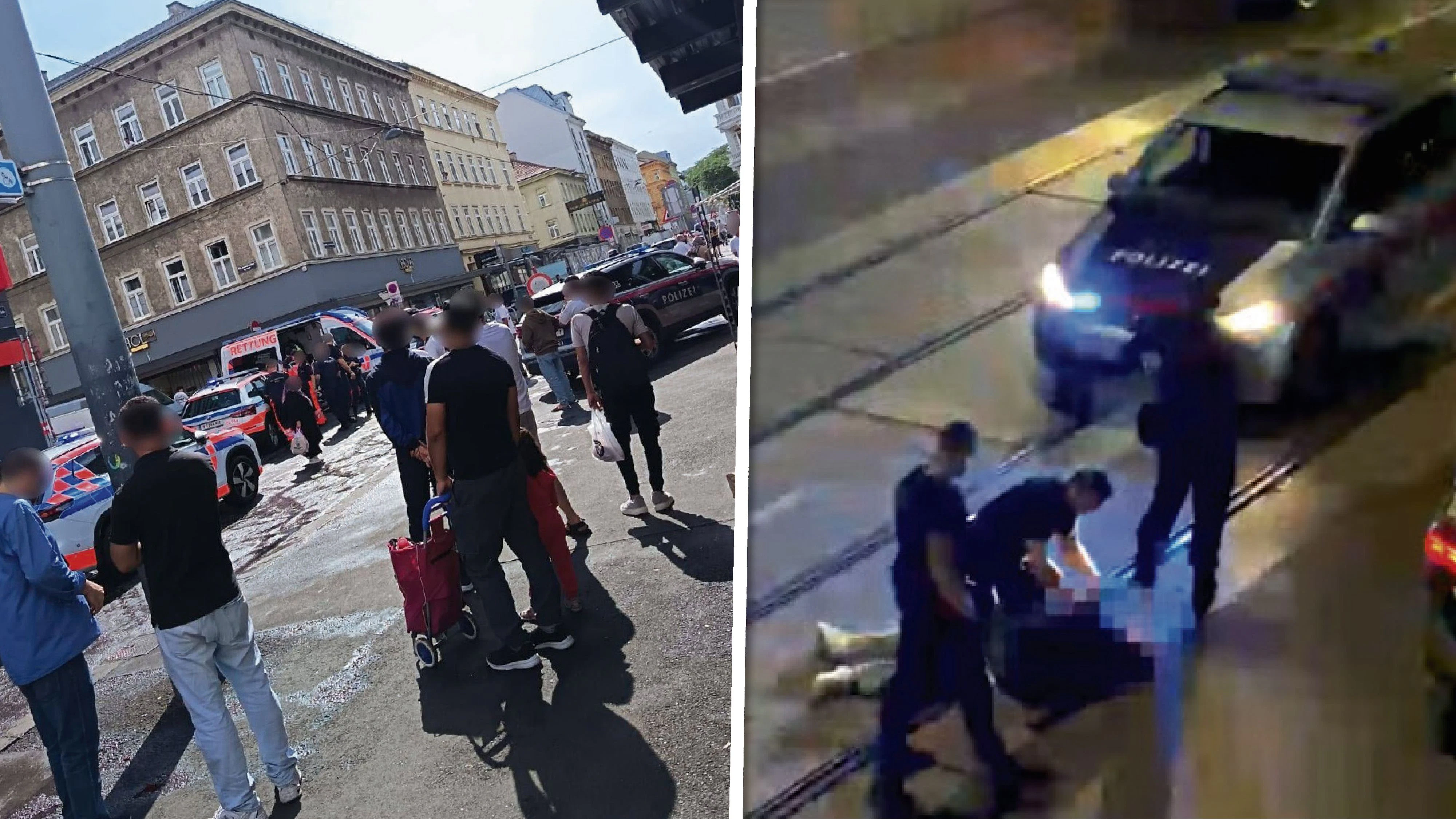 In Wien-Favoriten (l.) und in Wien-Leopoldstadt kam es am Wochenende zu blutigen Messerattacken.