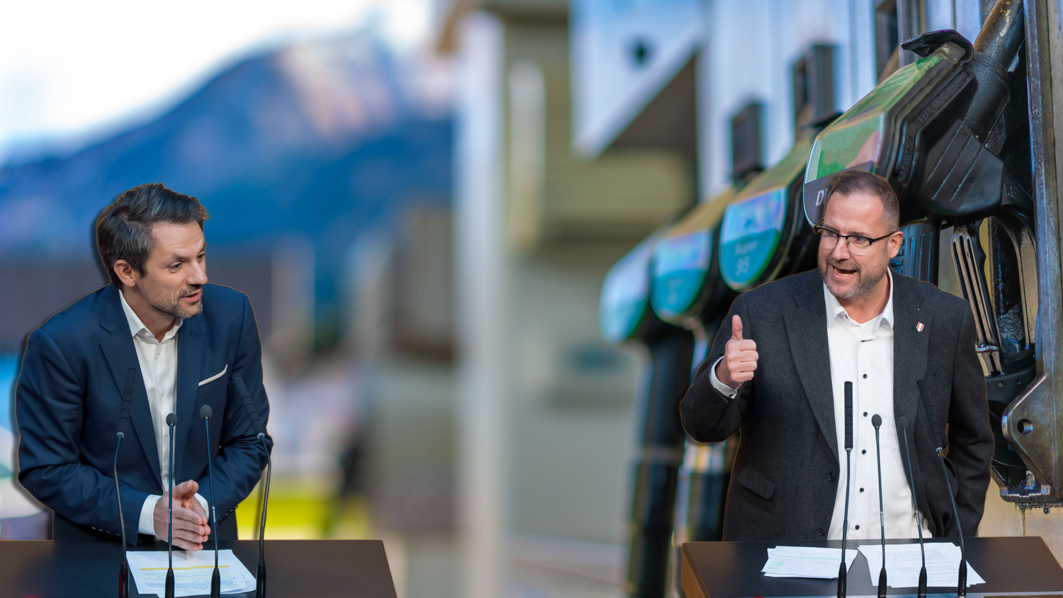 Grünen-Budgetsprecher Schwarz und FPÖ-Generalsekretär Hafenecker (FPÖ) feuern scharf gegen die neue Spritpreisbremse.