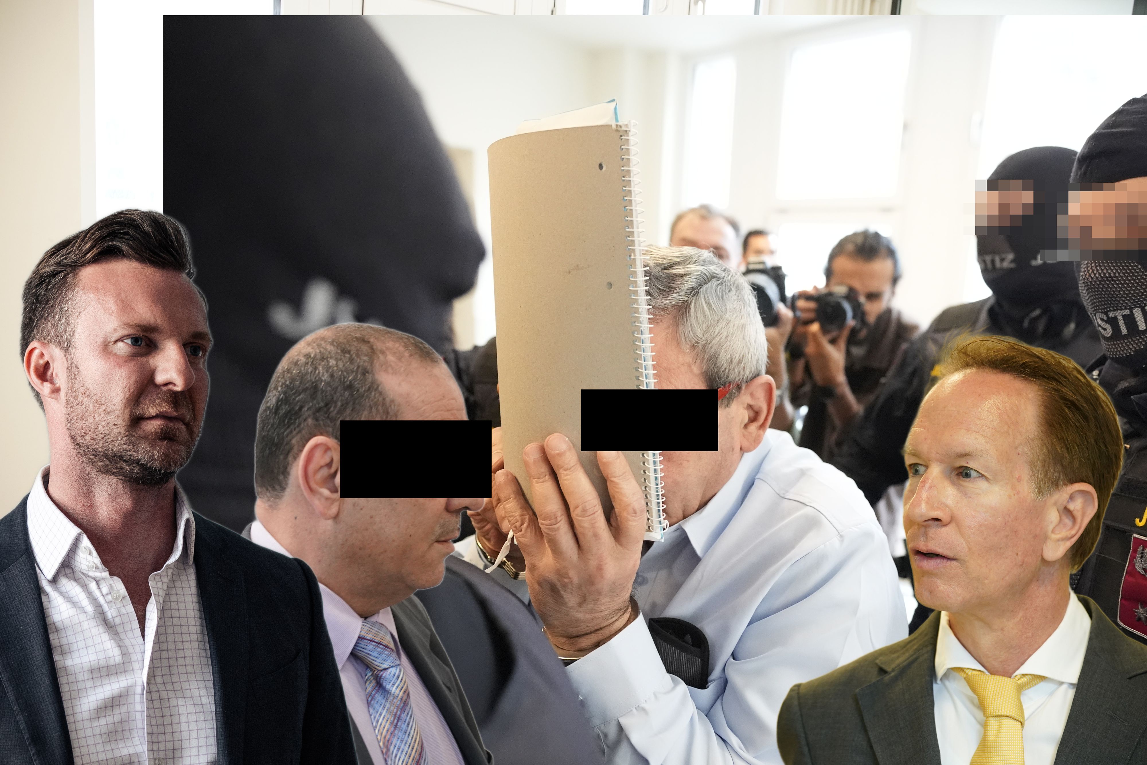Assads Ex-Militärs wird derzeit am Wiener Straflandesgericht der Prozess gemacht. Die Anwälte Philipp Wolm (l.) und Timo Gerersdorfer verteidigen in der brisanten Causa.