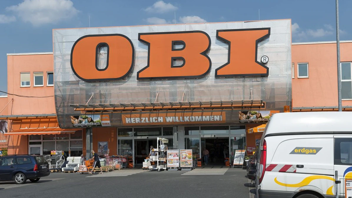 "Kubach, Germany - July 26, 2012: OBI Baumarkt on a sunny day. OBI is part of the Tengekmann Group and of the largest DIY retailers in Europe."
