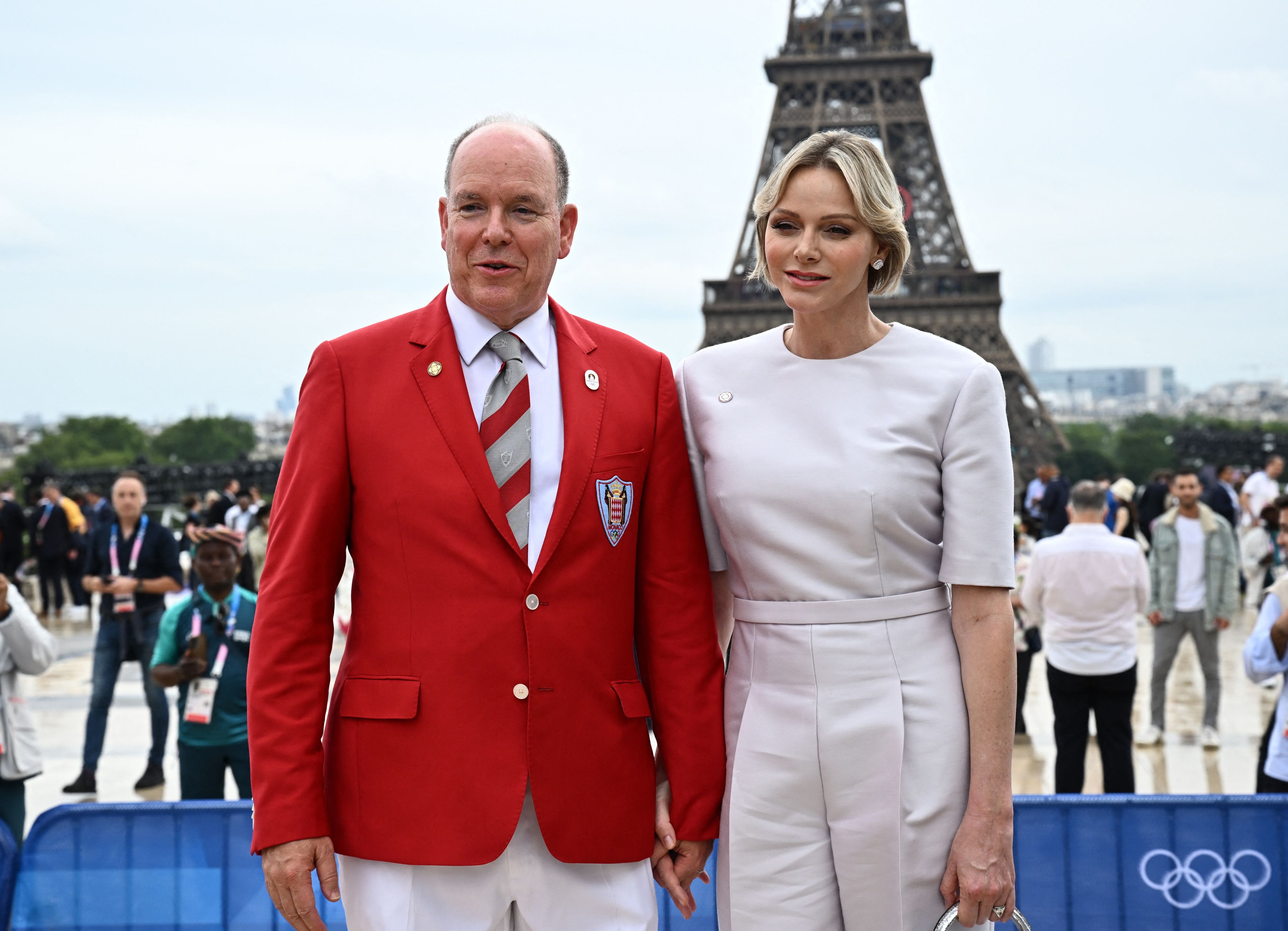 Prinz Albert von Monaco und Ehefrau Charlene bei den Olympischen Spielen in Paris.