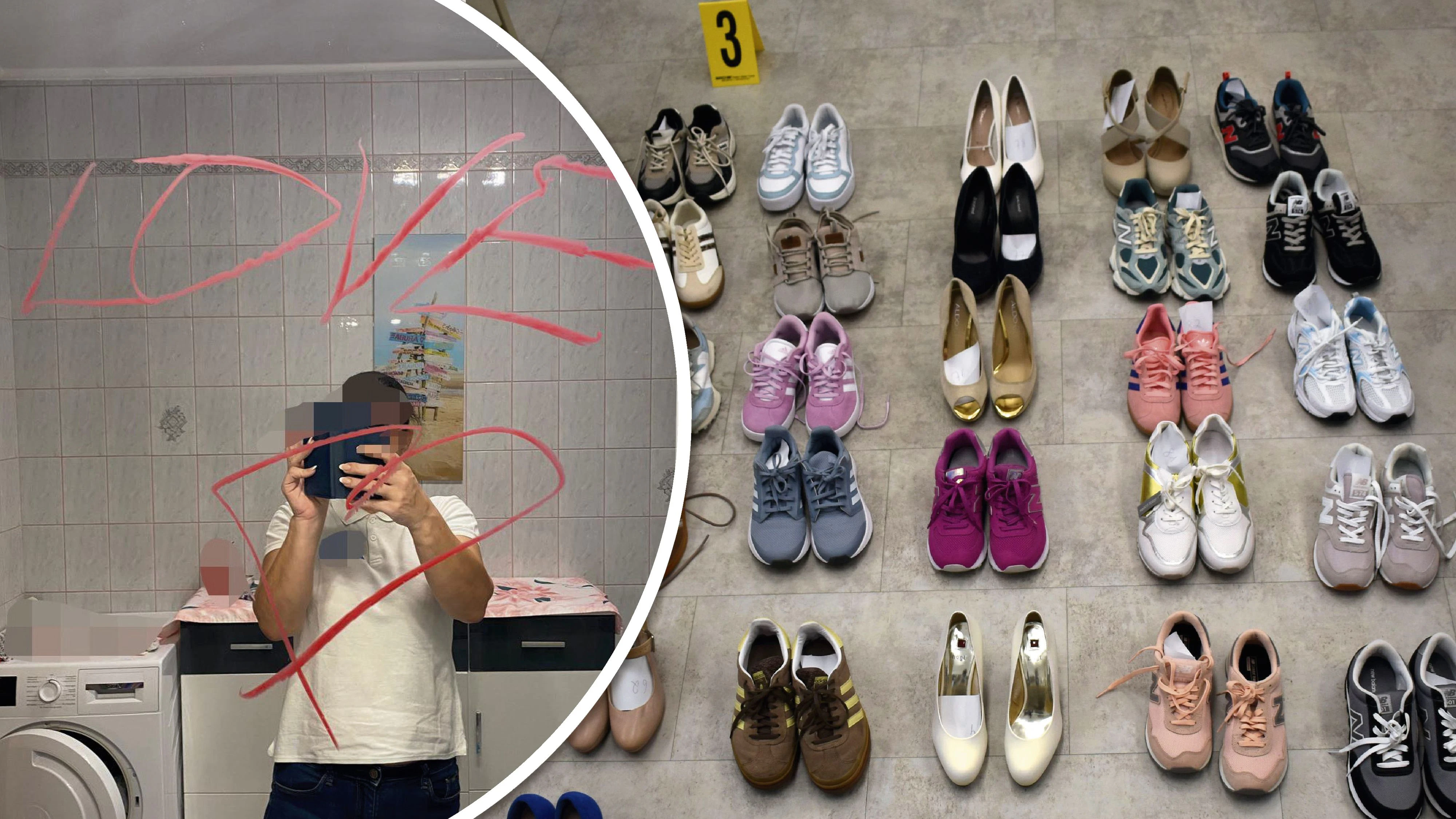 Das Opfer und die Spiegelbotschaft; gestohlene Schuhe