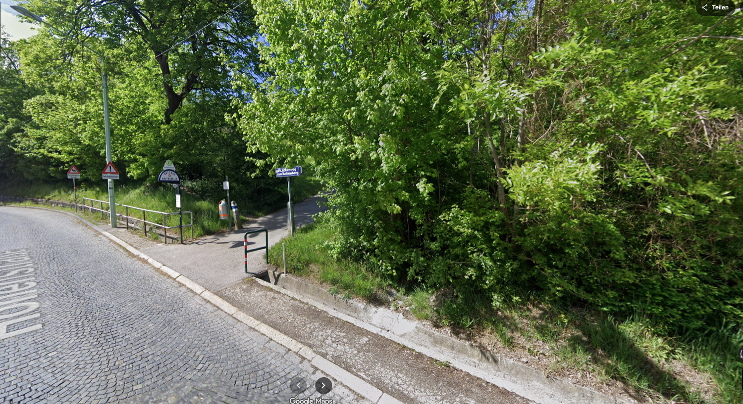In der Nähe dieser Bushaltestelle auf der Höhenstraße am Kahlenberg soll der Exhibitionist Frauen angesprochen haben.