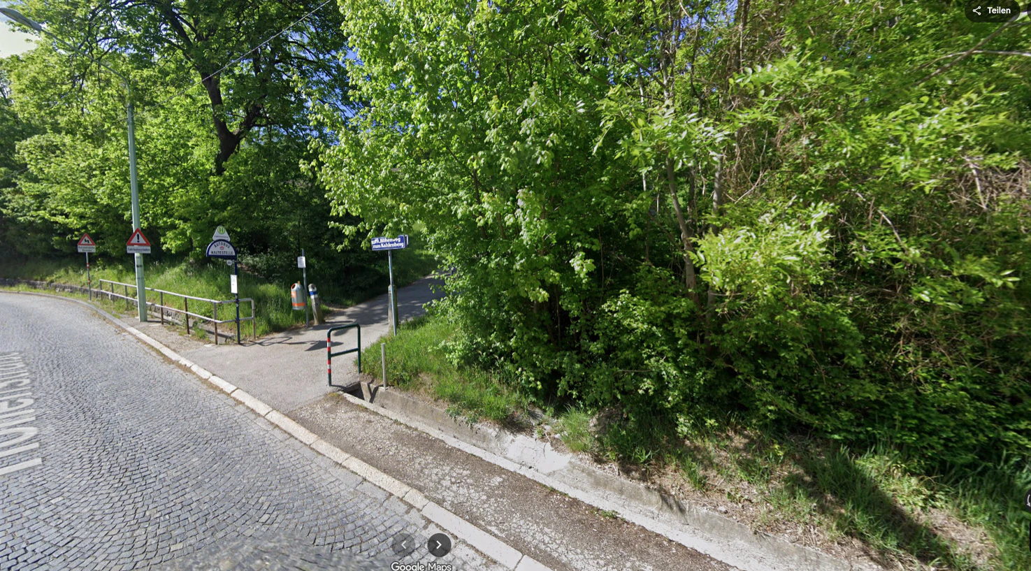 In der Nähe dieser Bushaltestelle auf der Höhenstraße am Kahlenberg soll der Exibitionist Frauen angesprochen haben.