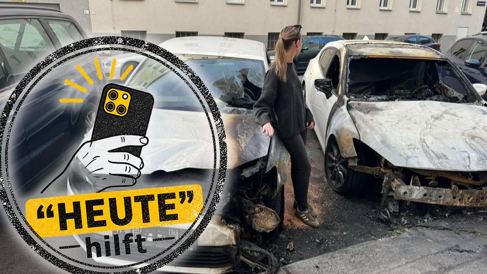 Heute.at - Pkw in Wien abgefackelt! Heute-Leser helfen Studentin