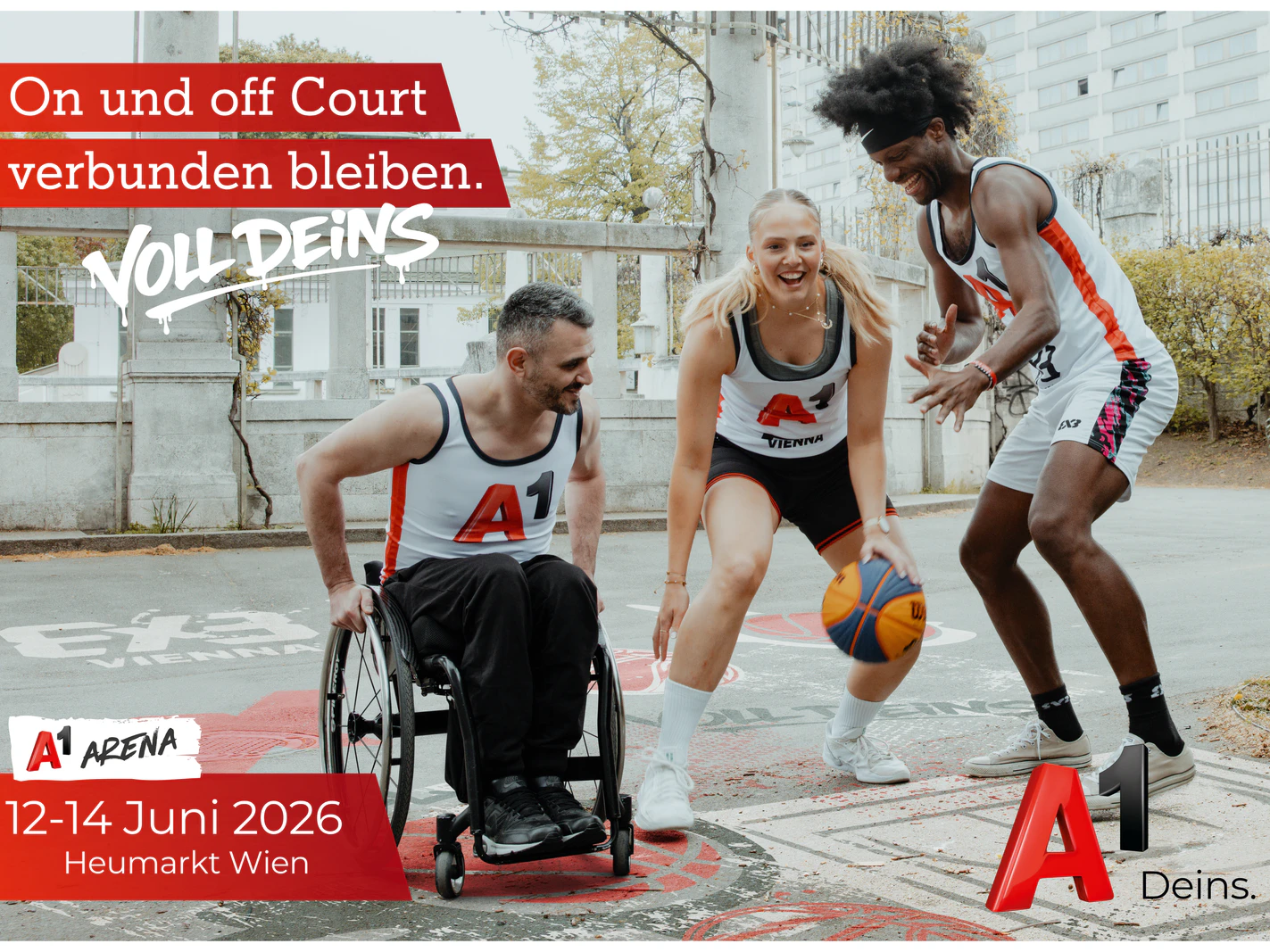 A1 ist erneut Premium Plus Partner des 3x3 Vienna am Wiener Heumarkt.