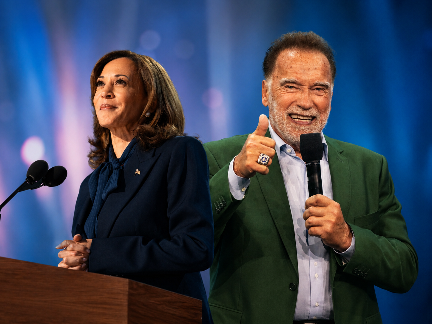 Starkes Team: Kamala Harris und Arnold Schwarzenegger