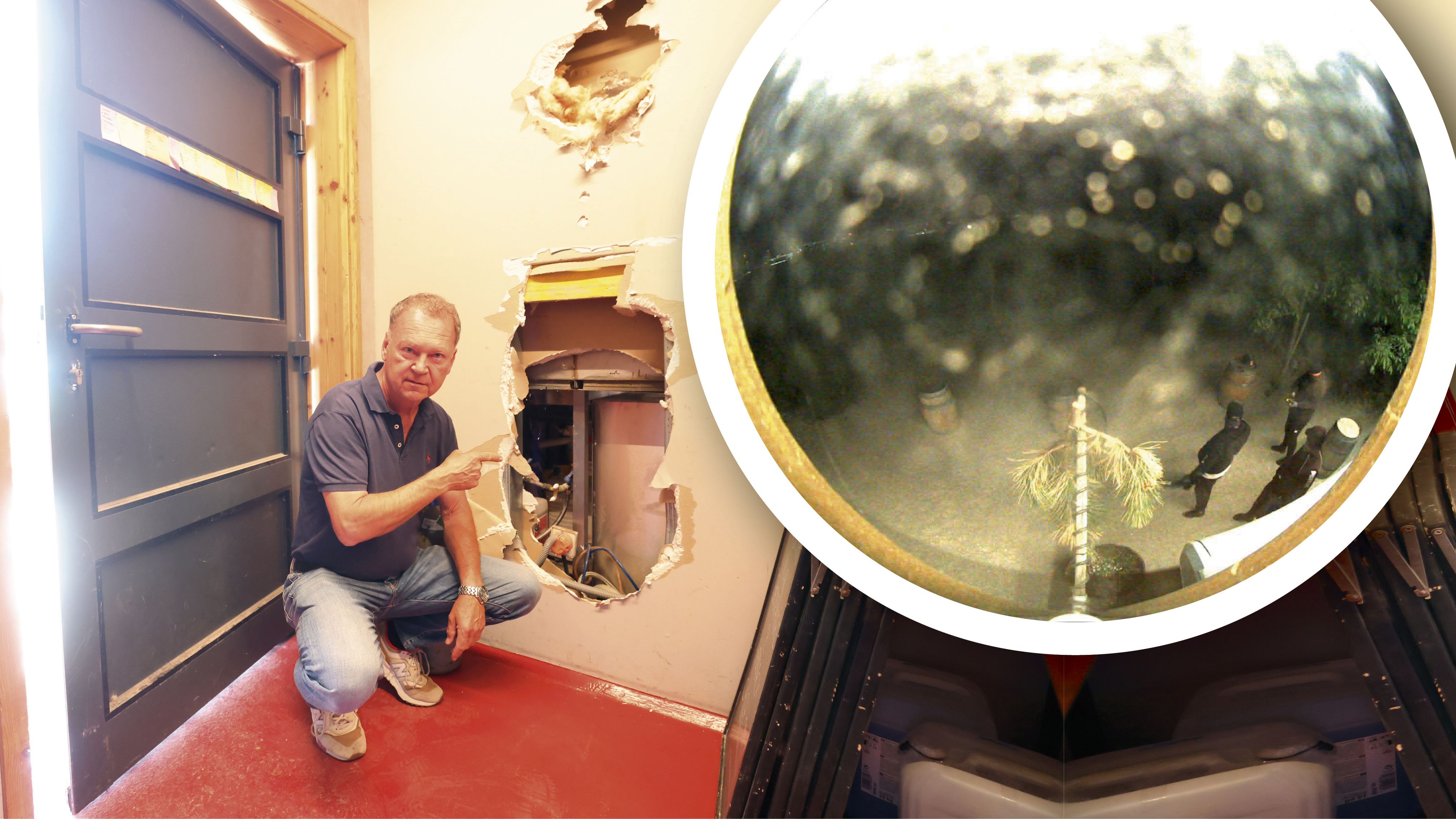 Bei der Buschenschank von Fritz Wieninger am Wiener Nussberg wurde eingebrochen. Seine Überwachungskamera filmte die Verdächtigen.