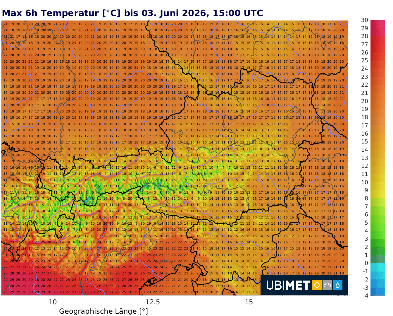 Heute.at - Karte zeigt jetzt irren Temperatur-Sprung in Österreich