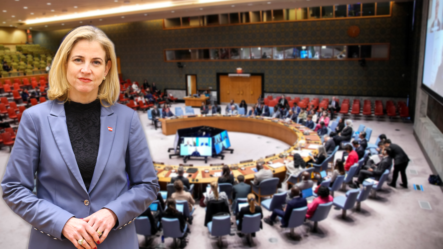 Außenministerin Meinl-Reisinger pocht auf einen UN-Sitz für Österreich.