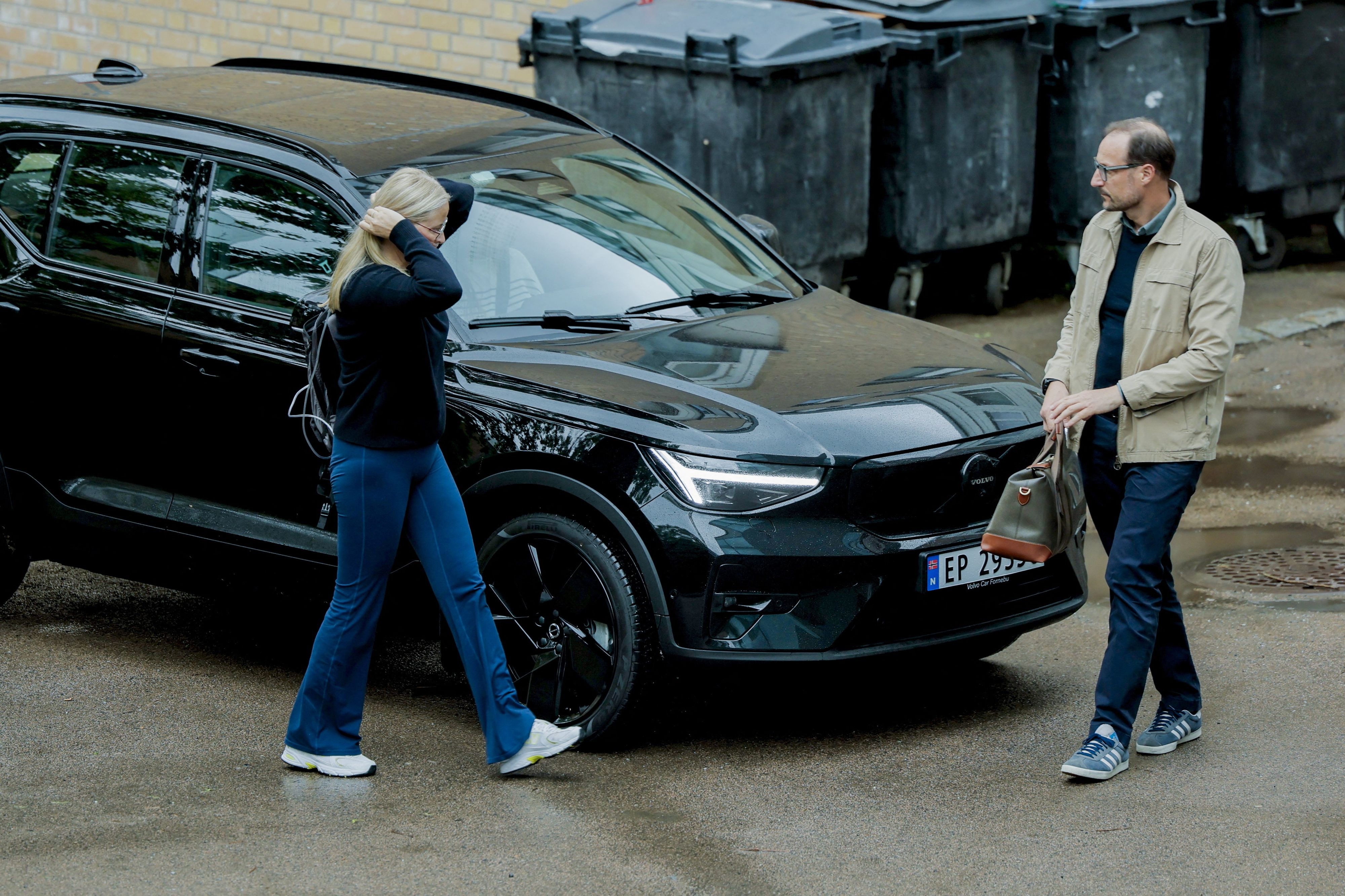  Prinzessin Mette-Marit bei der Ankunft an einem Osloer Spital. 