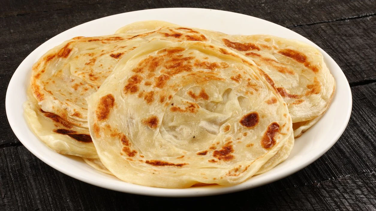 Famous Asian flat bread known as Parathas,served in plate.