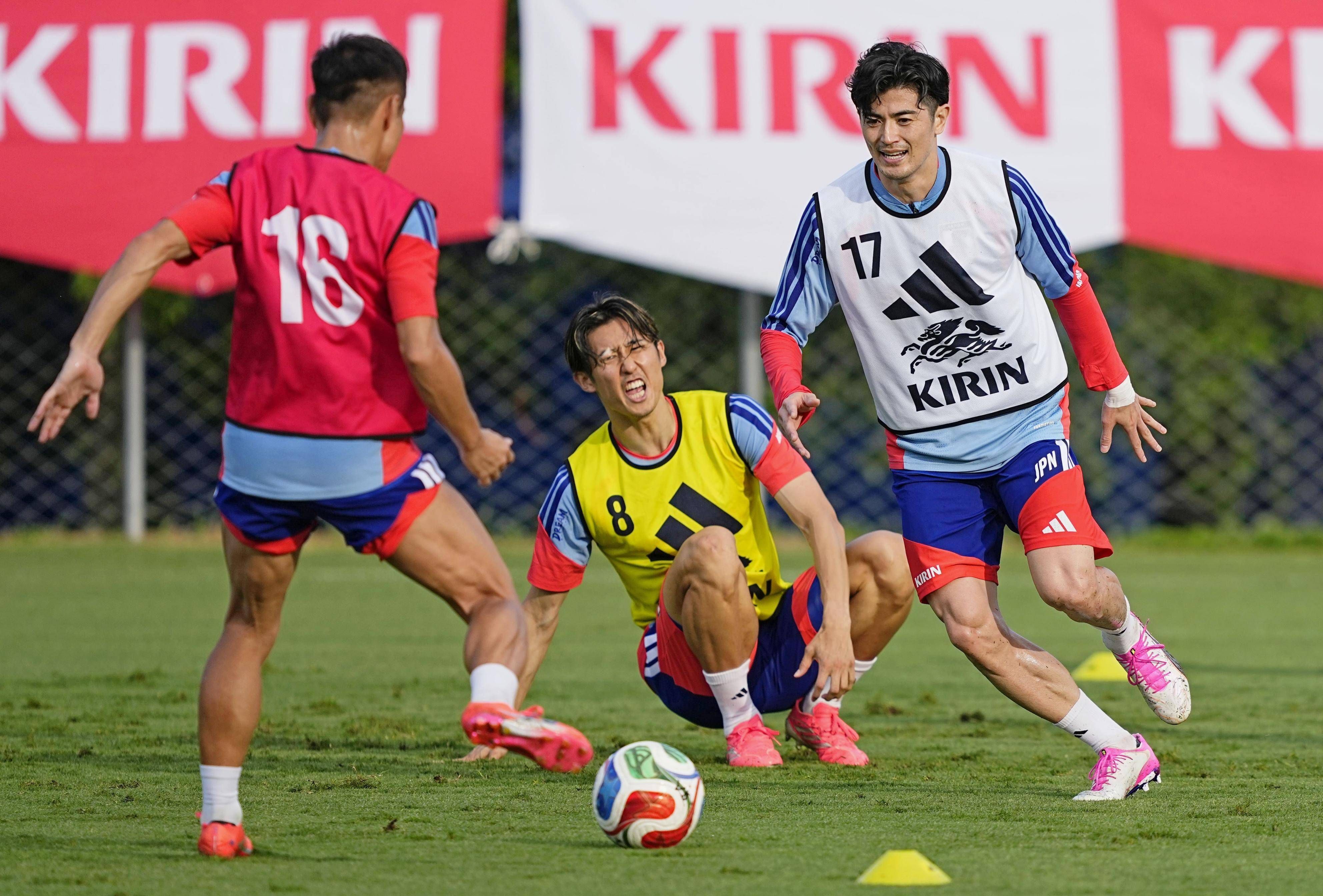 Die japanische Nationalmannschaft beim Training.