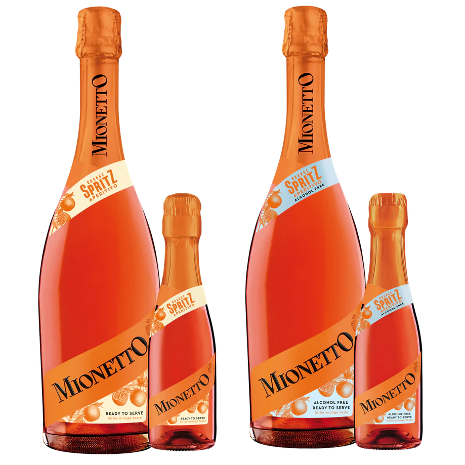 Der Mionetto Orange Spritz Aperitivo ist mit 5,9 % vol. Alkohol und alkoholfrei in den zwei Formaten 0,75l und 0,2l ab Ende Mai im Handel und im Henkell Freixenet Online-Shop (www.shop.sektgenuss.at) erhältlich.