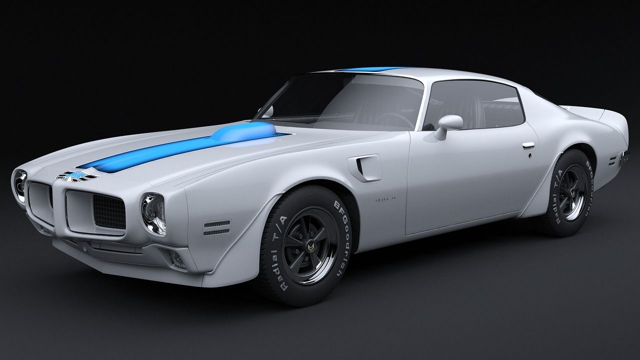 Klassischer schwarzer Pontiac Firebird Trans-Am aus den 1970er Jahren