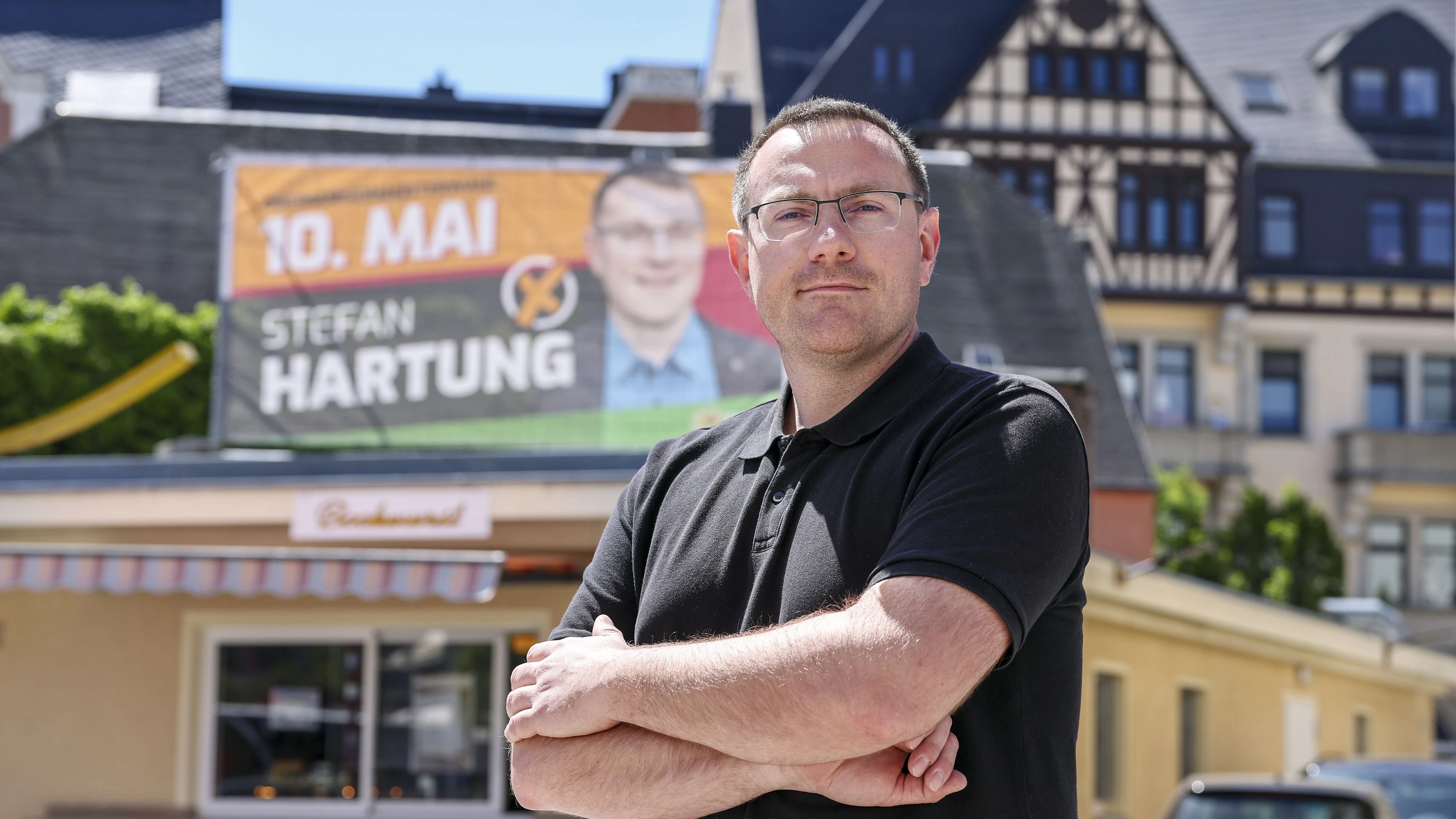 Stefan Hartung, Kandidat der rechtsextremistischen Freien Sachsen, verpasste im zweiten Wahlgang den Einzug ins Rathaus.
