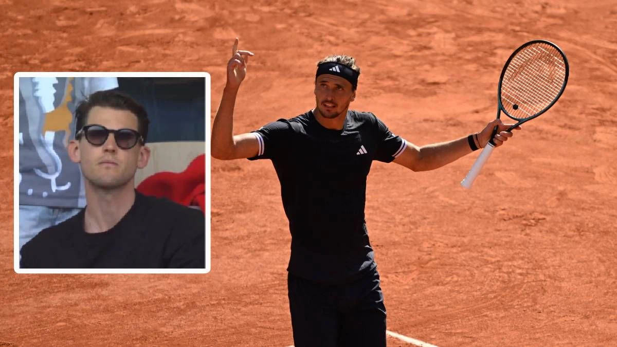 Dominic Thiem schaute Alexander Zverev auf den Schläger. 