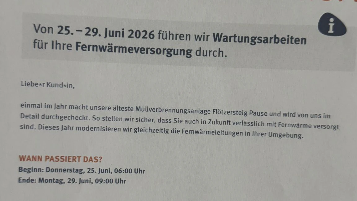 Keine Fernwärme Ende Juni für Hunderte Haushalte in Wien.