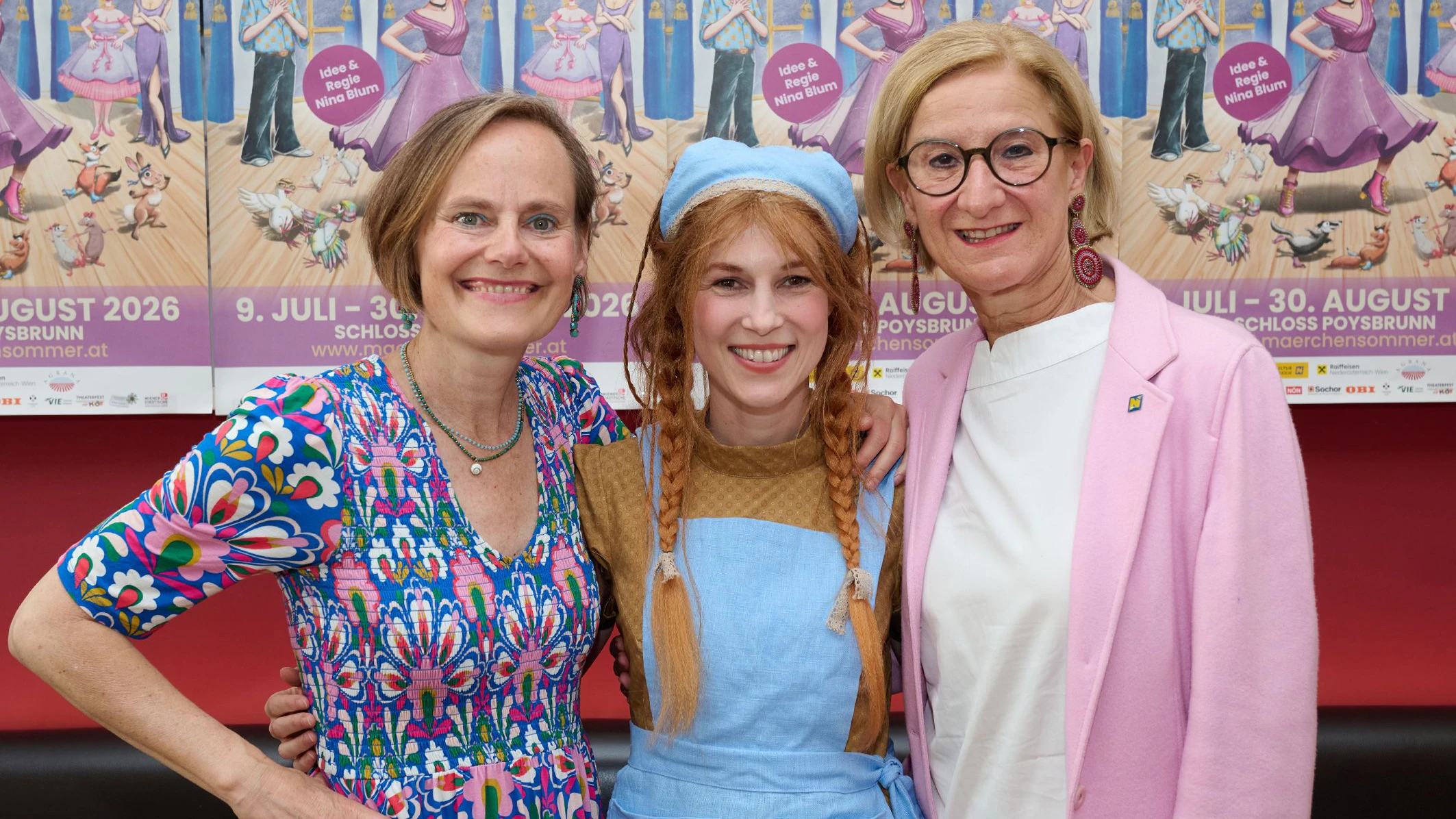 Märchensommer-Intendantin Nina Blum, Aschenputtel Patrizia Leitsoni und Landeshauptfrau Johanna Mikl-Leitner