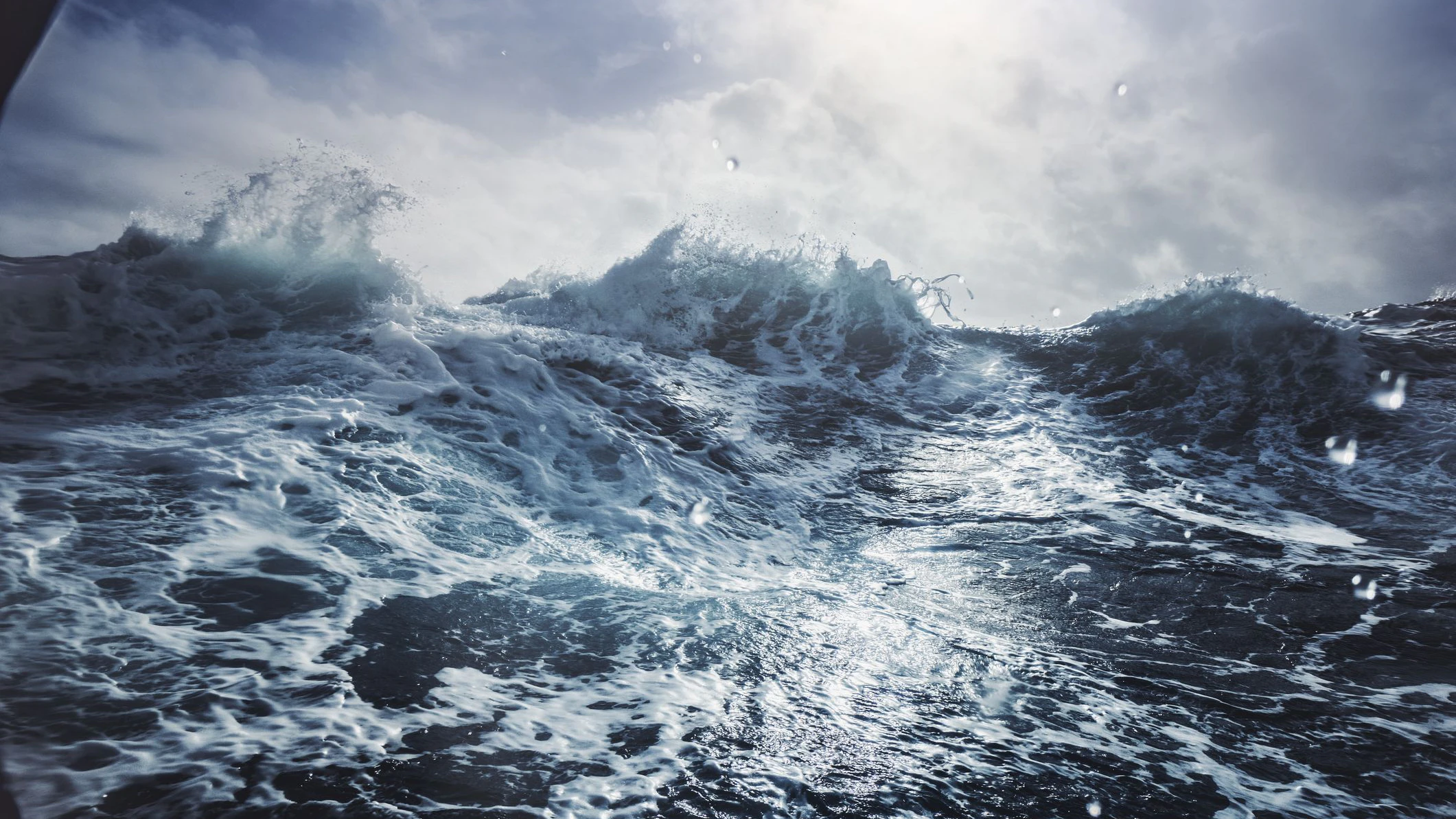 Out in a rough sea