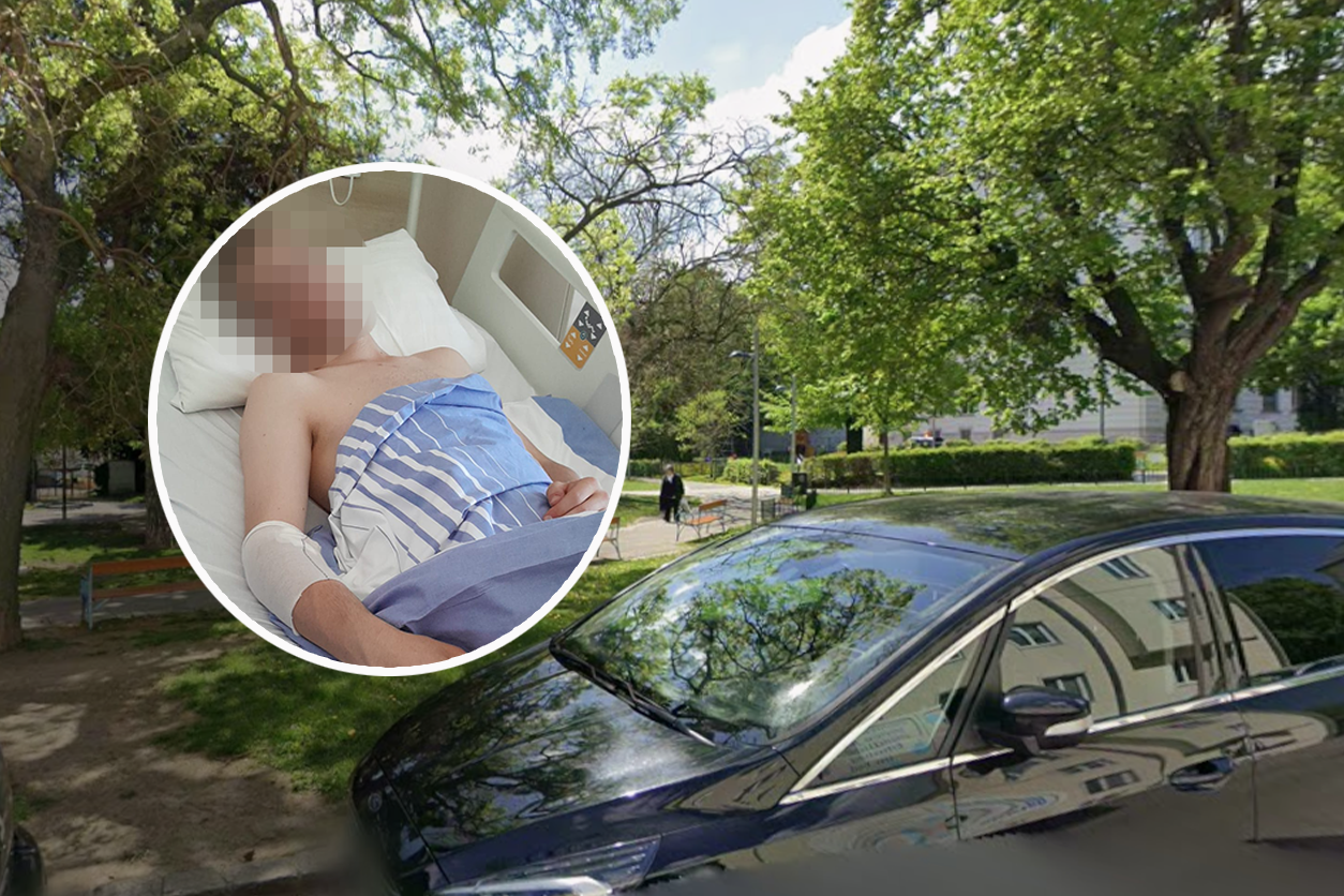 Der 19-Jährige erlitt bei dem Angriff Verletzungen und musste ins Spital gebracht werden, im Hintergrund der Hyblerpark.