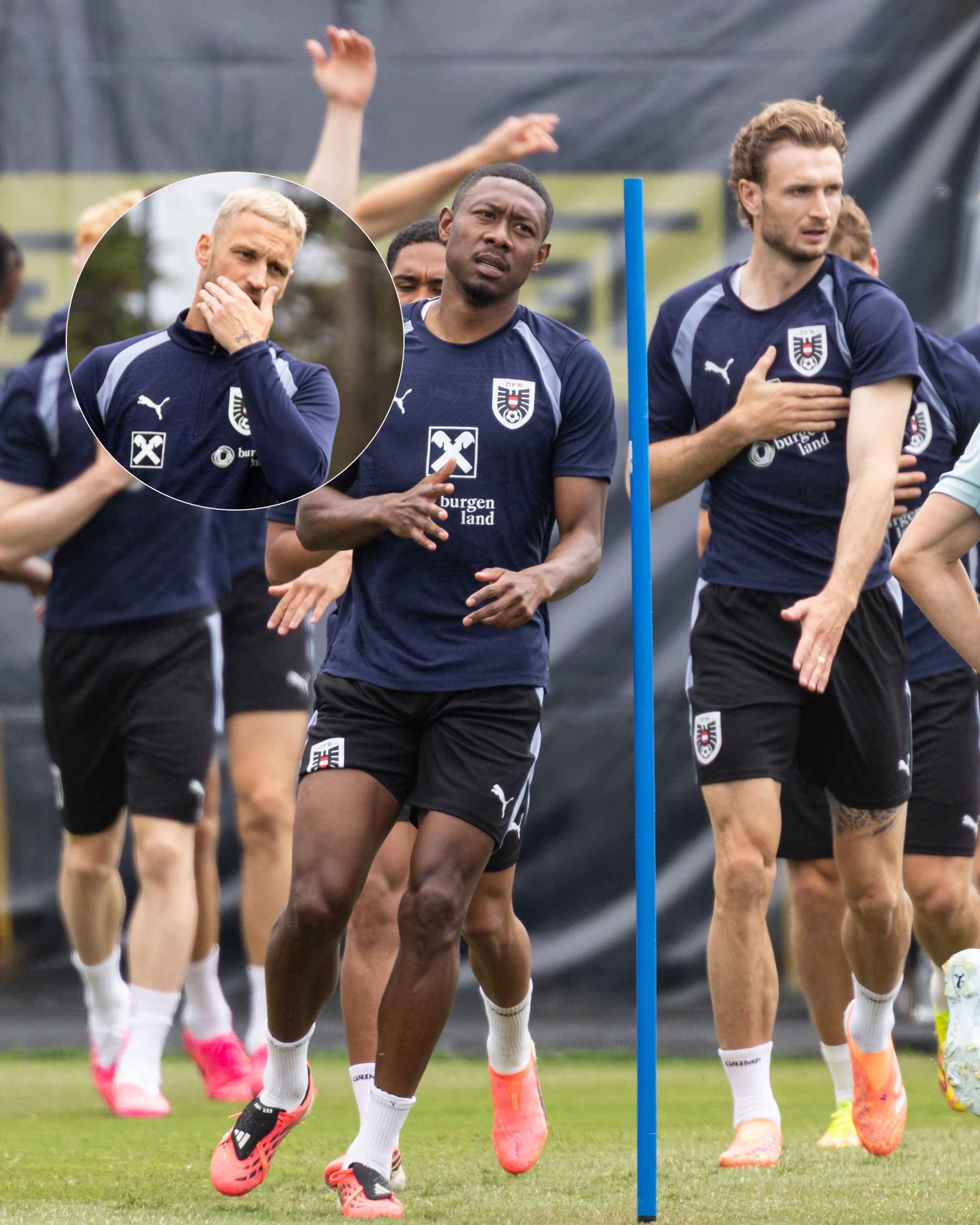 Alaba nahm das Mannschaftstraining auf. Arnautovic fehlte.