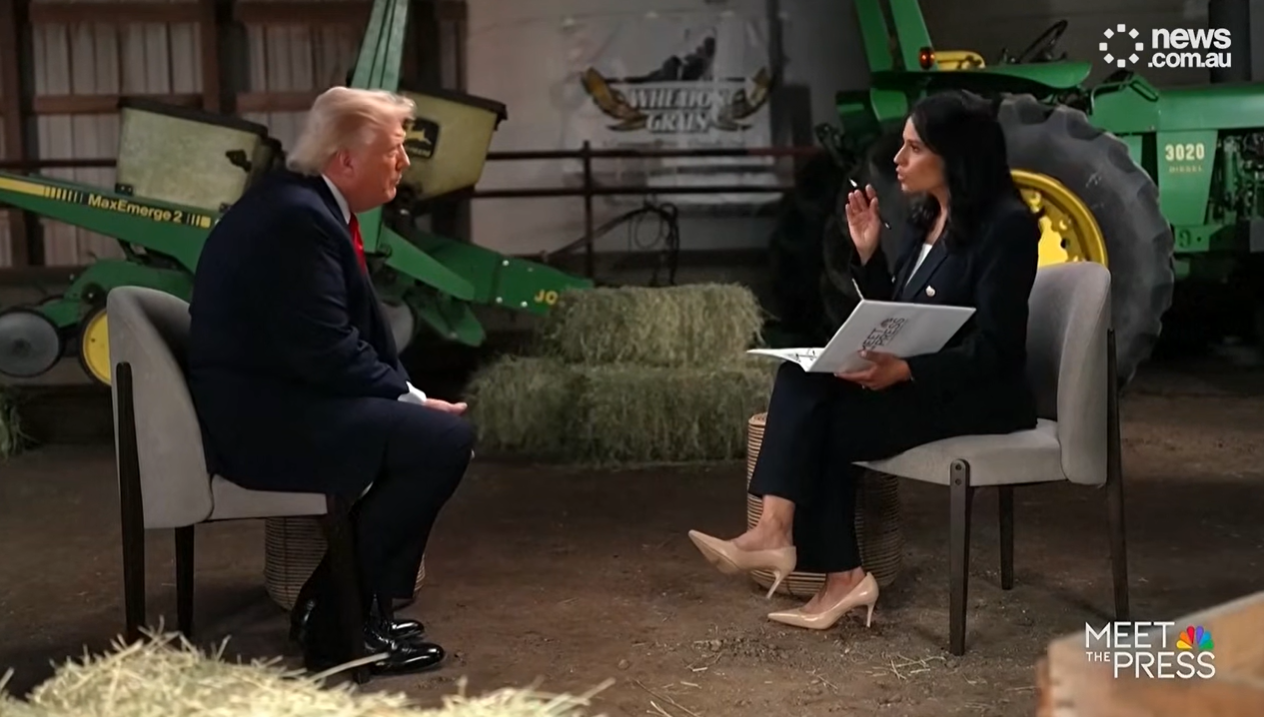 US-Präsident Trump verlässt wutentbrannt das Interview.