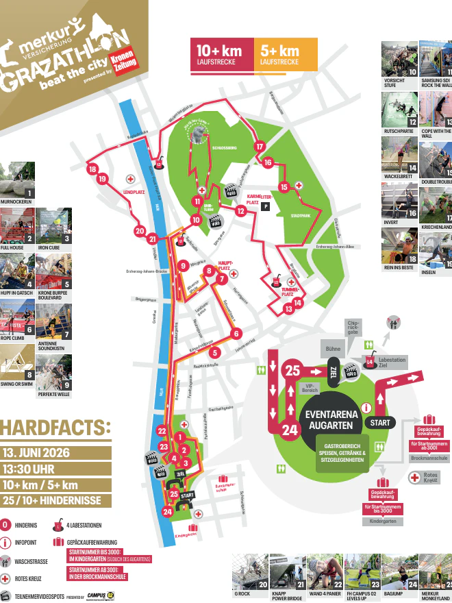 Streckenführung "Grazathlon": Start und Ziel sind im Augarten.