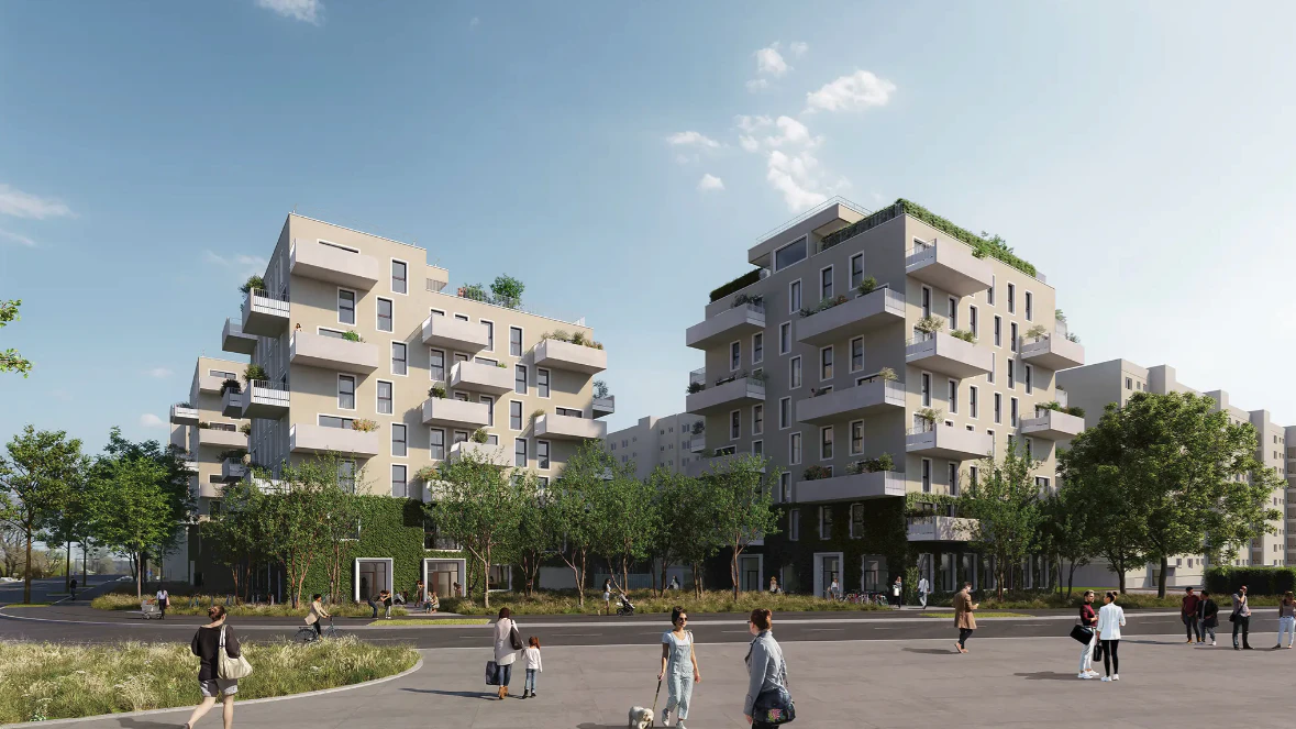 So soll der neue Gemeindebau in der Bernoullistraße aussehen.
