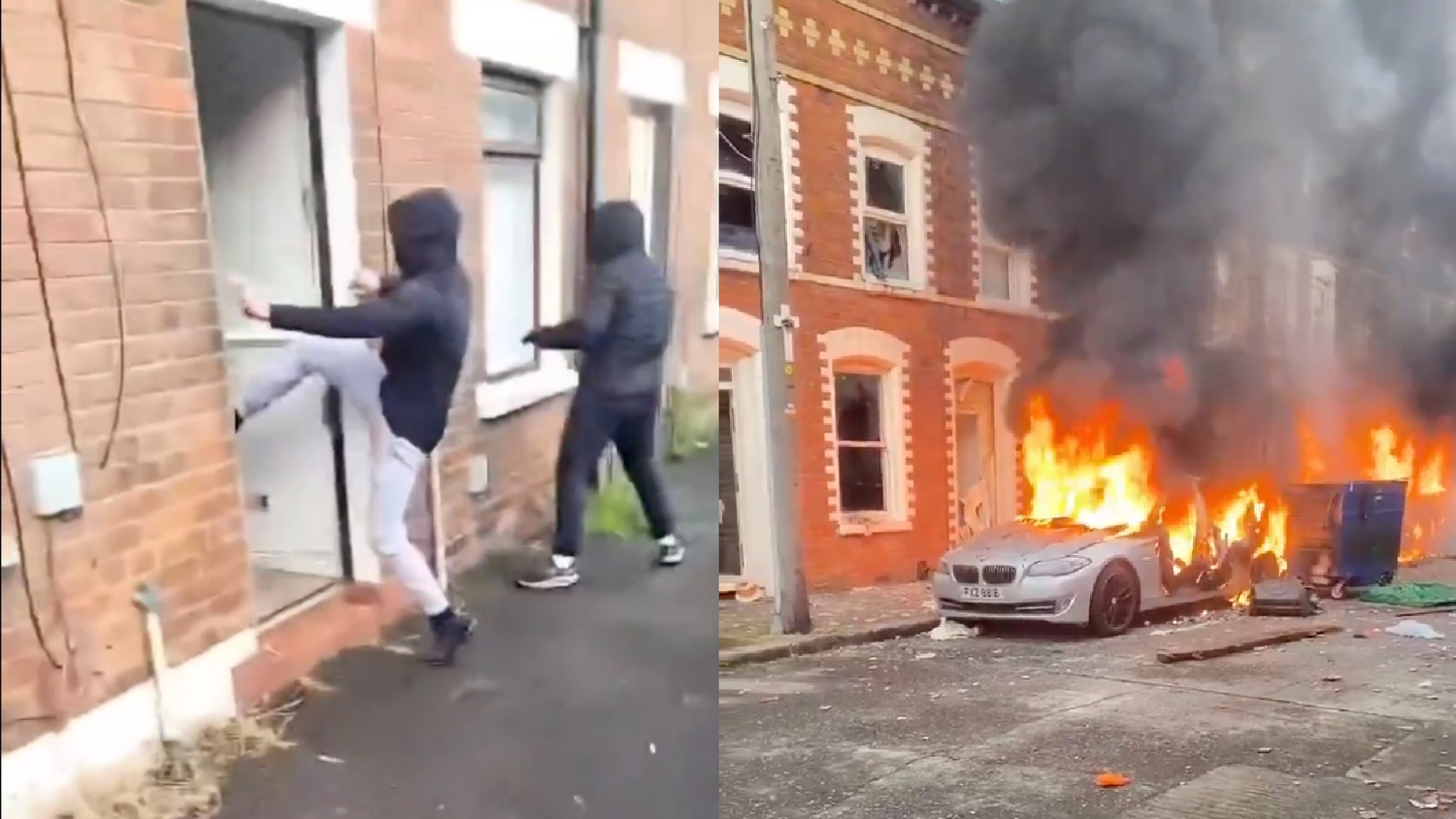 Vermummte ziehen nach einer Messerattacke in einem Migrantenviertel von Belfast von Tür zu Tür und sorgen für Verwüstung - 9.6.2026