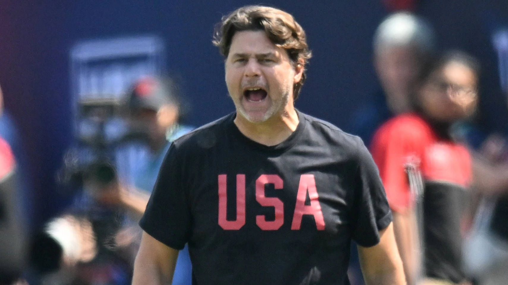 CHICAGO, IL - JUNE 06: United States head coach Mauricio Pochettino in action during a friendly match between the United States and Germany on June 6, 2026, at Soldier Field in Chicago, IL. Photo by Patrick Gorski/Icon Sportswire SOCCER: JUN 06 USA vs Germany EDITORIAL USE ONLY Icon260606398