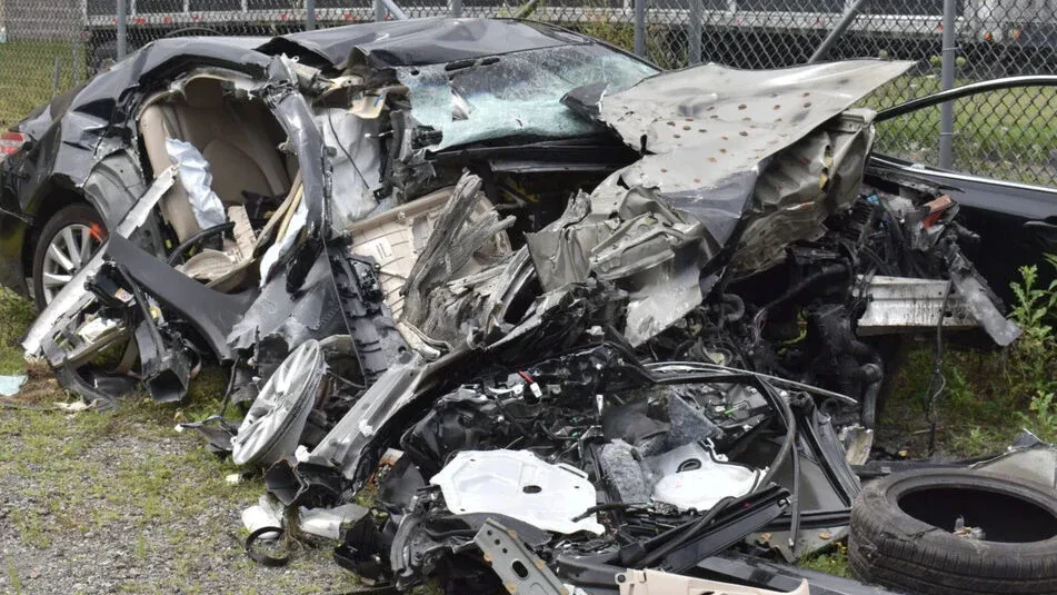 Nach dem tödlichen Unfall war Mackenzies schwarzer Toyota Camry kaum wiederzuerkennen. 