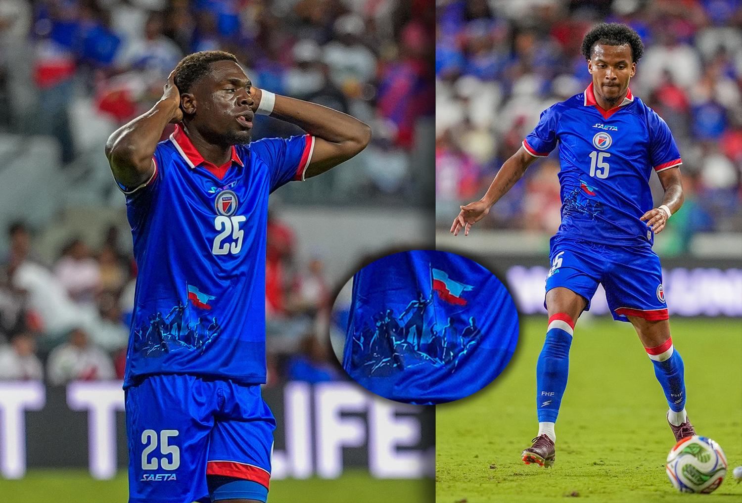 Ist das die polnische Flagge auf dem Trikot von Haiti? Das behaupten zumindest viele Fans auf Social Media.