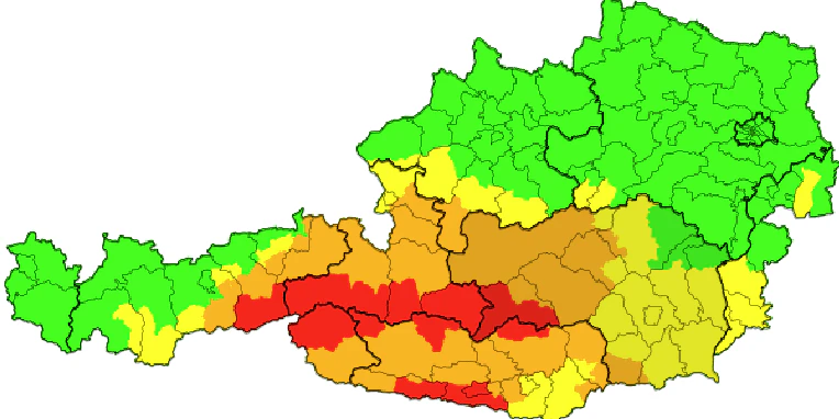 Aktuelle Unwetterwarnungen für Österreich