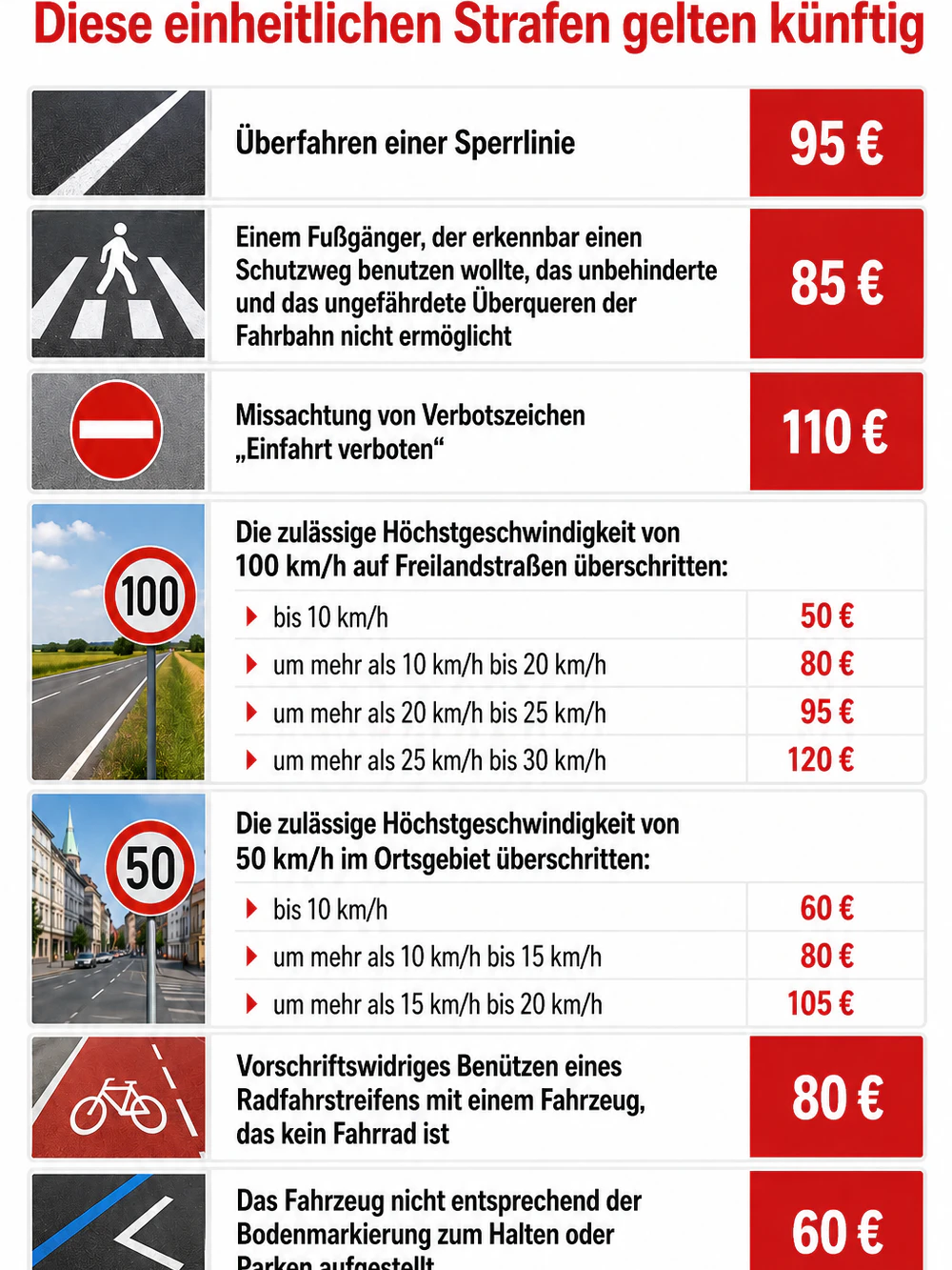 Höhere Verkehrstrafen - sie sollen ein Teil des Budgetlochs stopfen.