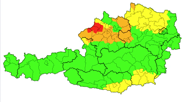 Die aktuellen Unwetterwarnungen.
