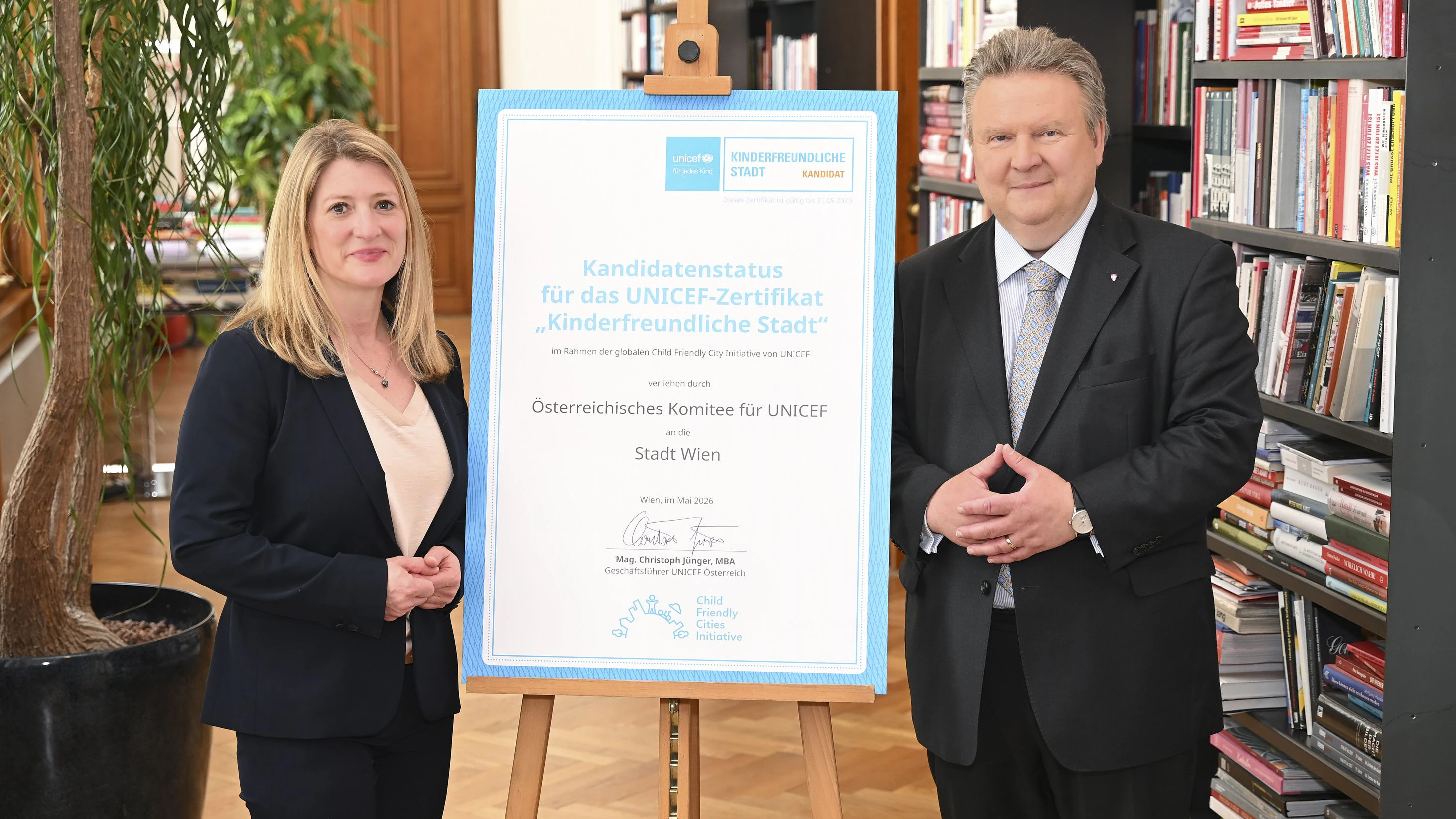 UNICEF verleiht der Stadt Wien den Kandidatenstatus „Kinderfreundliche Stadt"