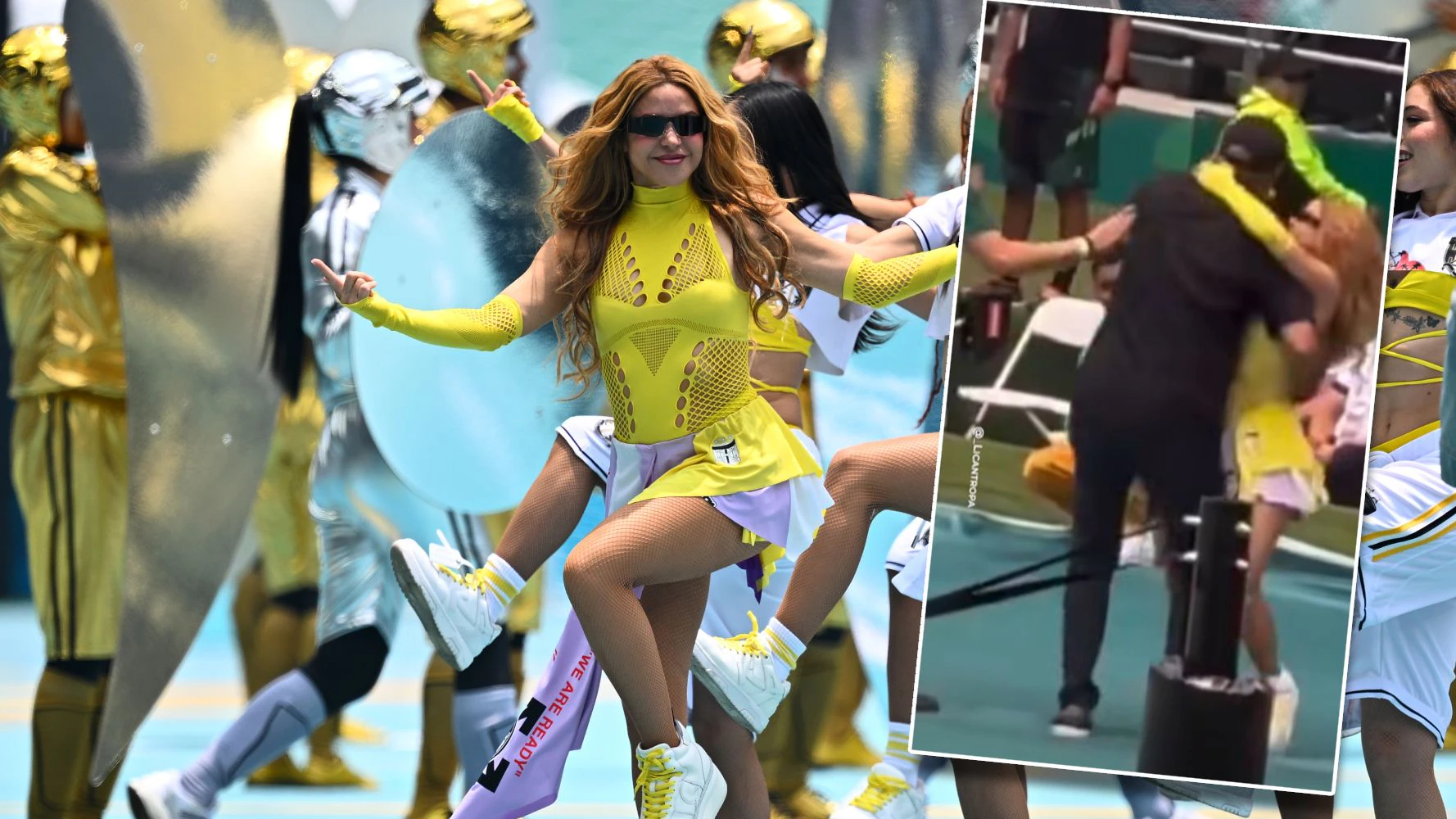 Shakira tanzte mit dem Security-Mann.